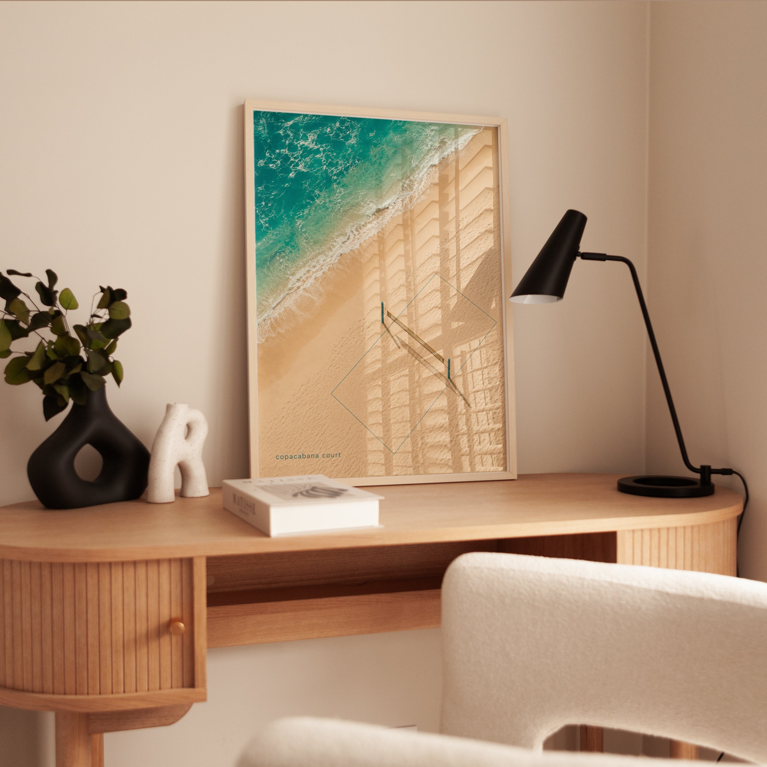 Aerial Beach Print – Copacabana Court Poster - interior
