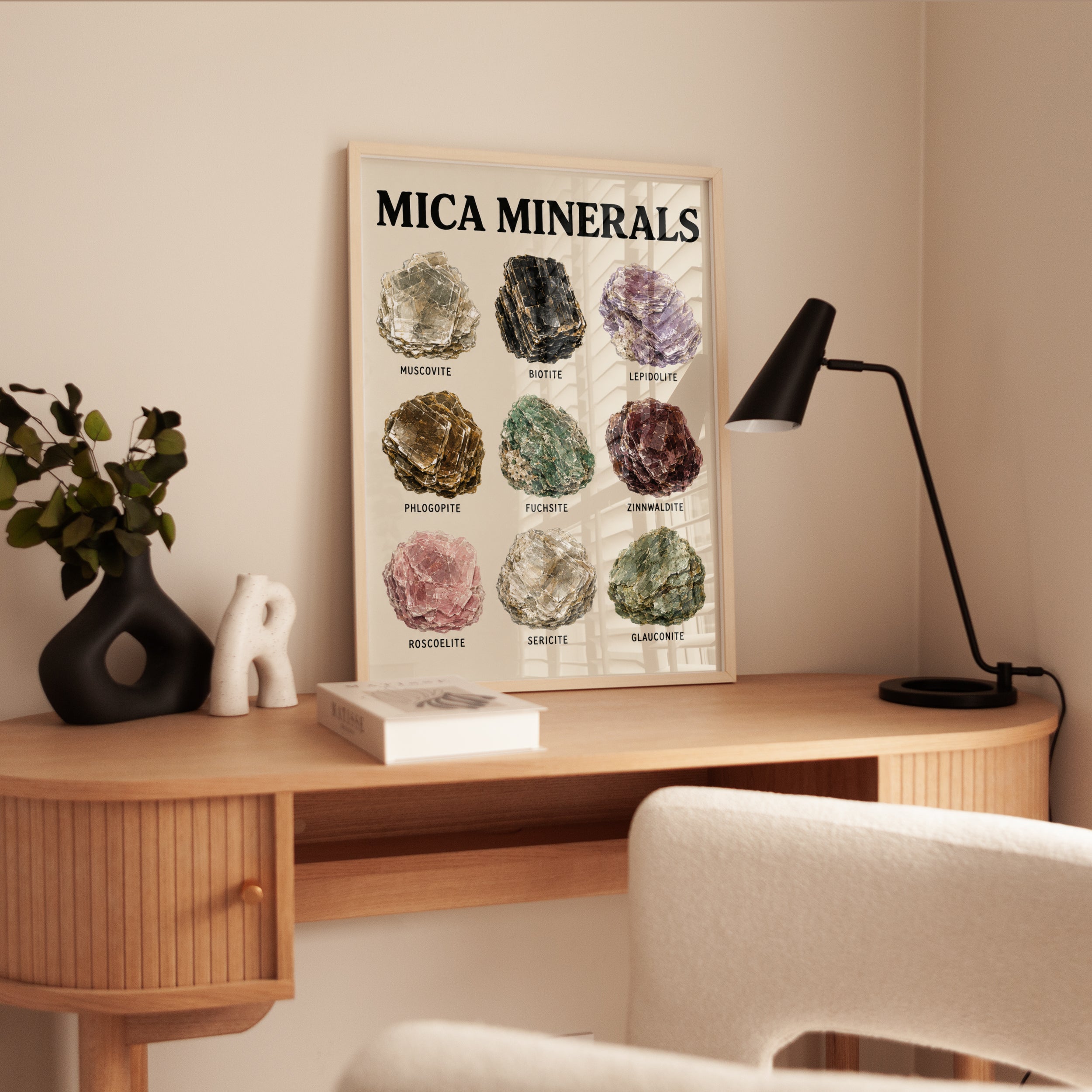 Mica Minerals Educational Print — Vintage Science Illustration - interior