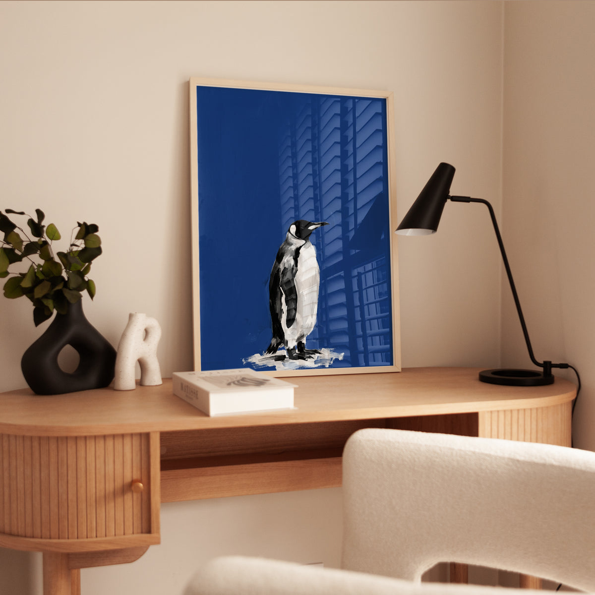 Bold Penguin Art Print – Painterly Animal Wall Art - interior