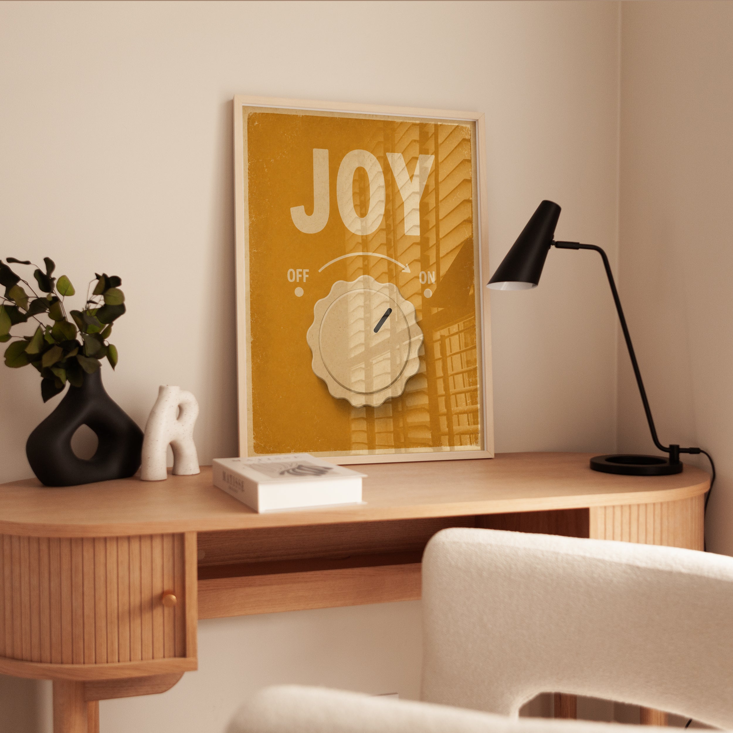 Joy Wall Art – Retro Typography Print - interior