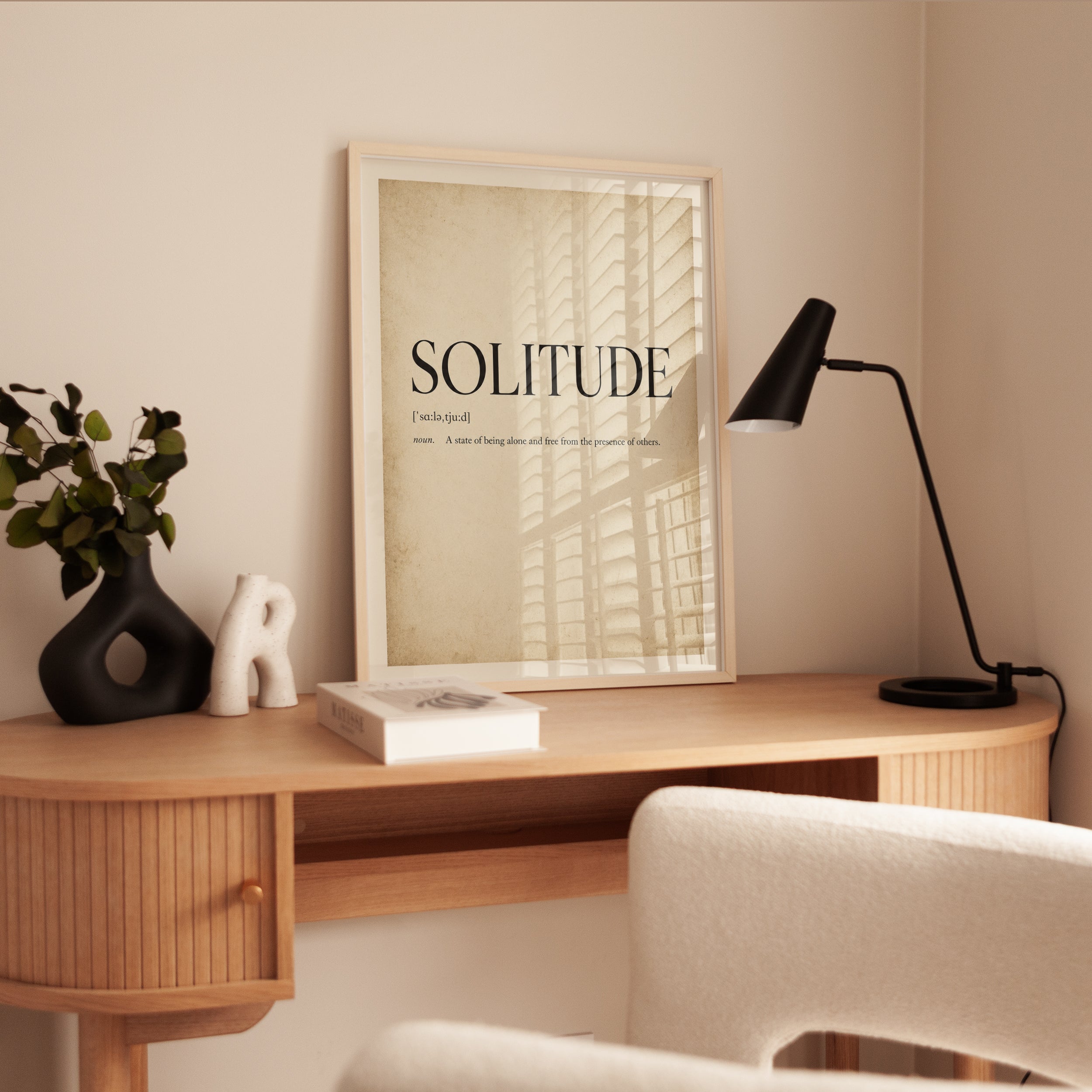 Solitude Definition Print – Dictionary Wall Art - interior