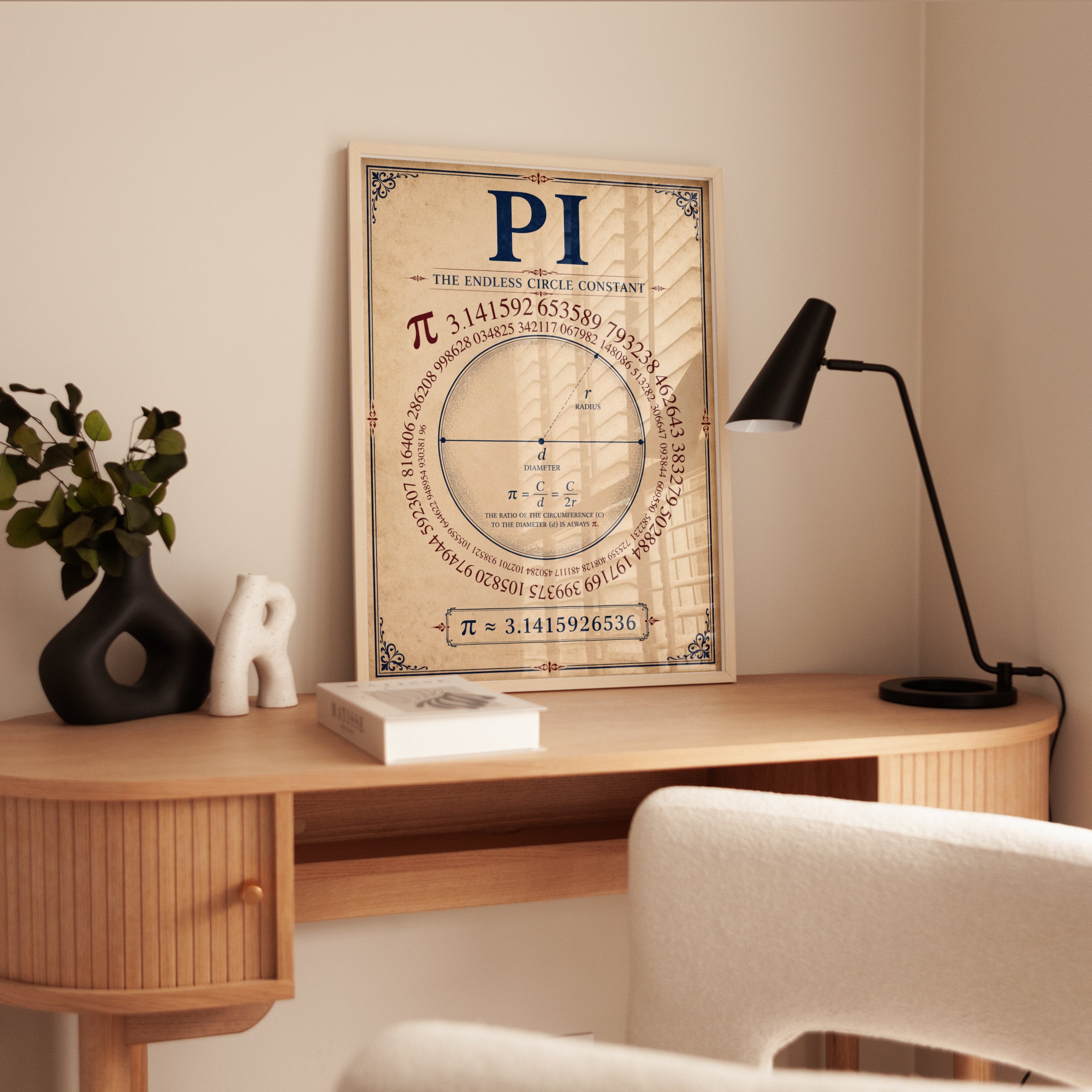 Vintage Pi Print - interior