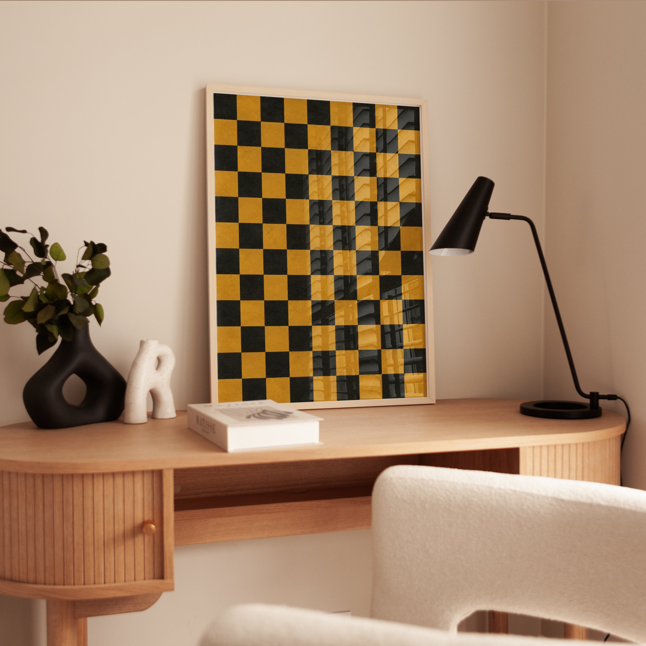 Retro Checkerboard Wall Art - interior