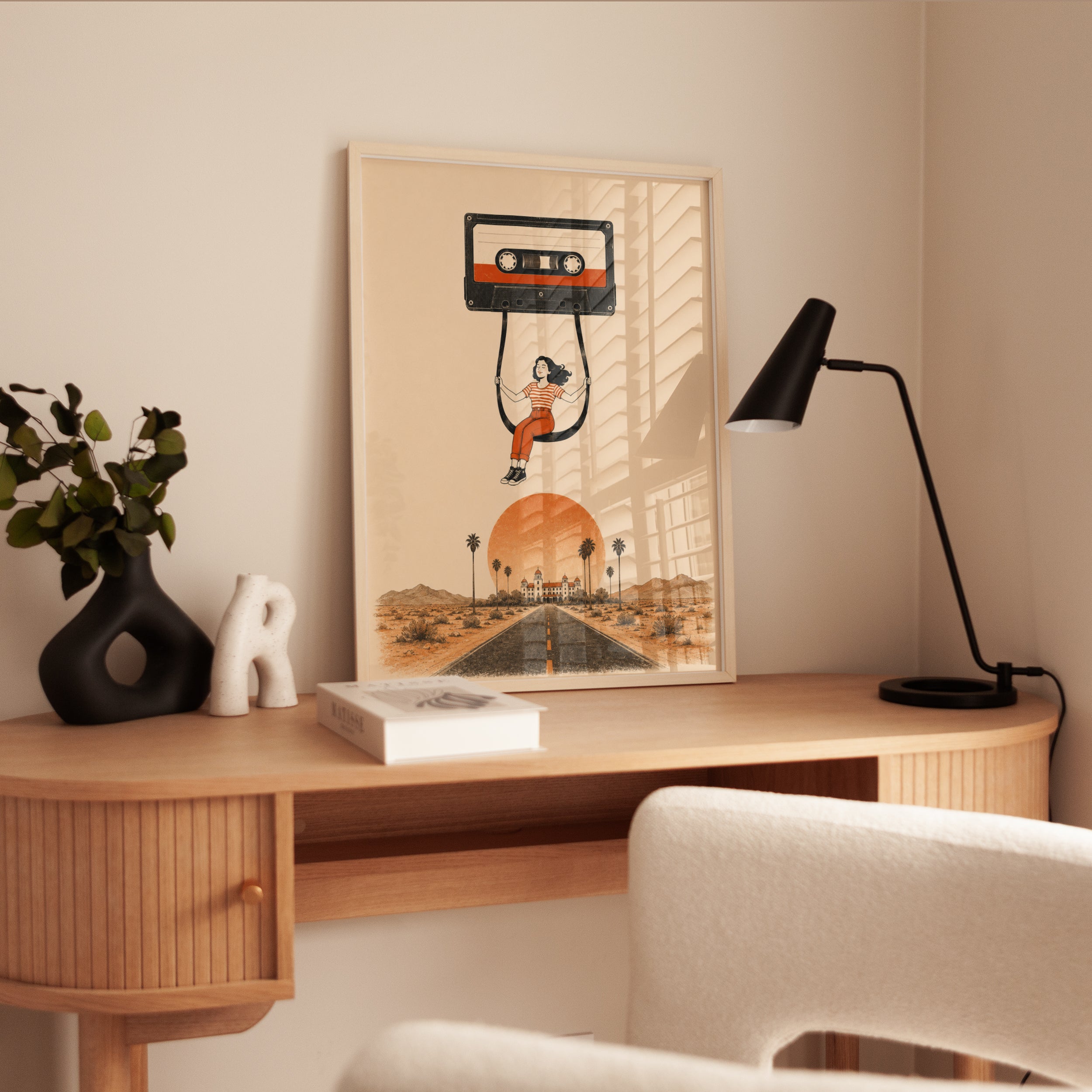 Nostalgic Cassette Tape Print - interior