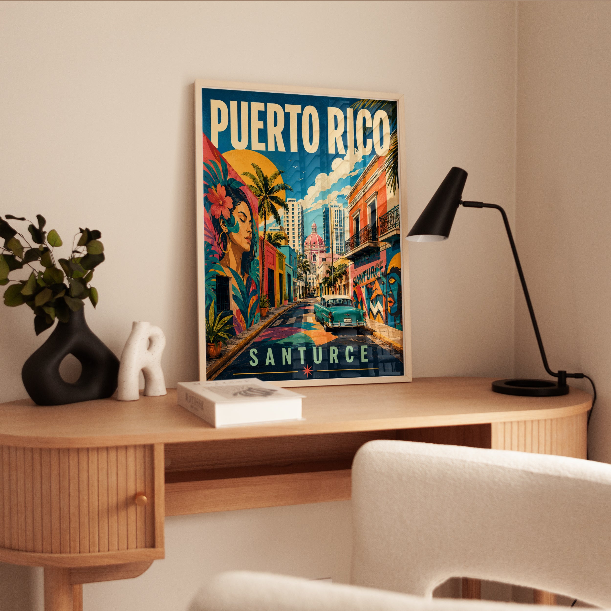 Puerto Rico Travel Poster – Santurce Wall Art - interior
