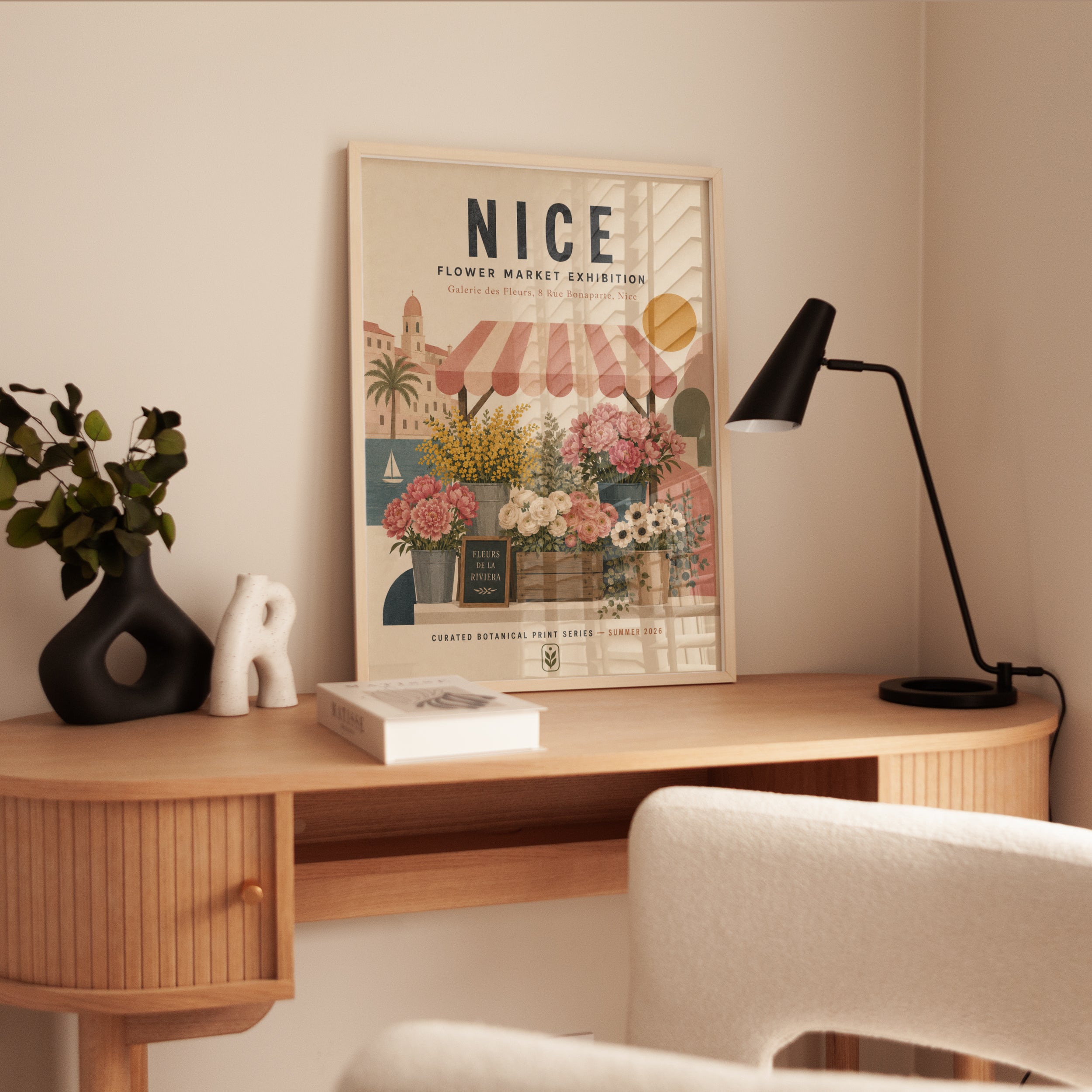 Nice Flower Market Poster: Vintage French Riviera Botanical Art - interior