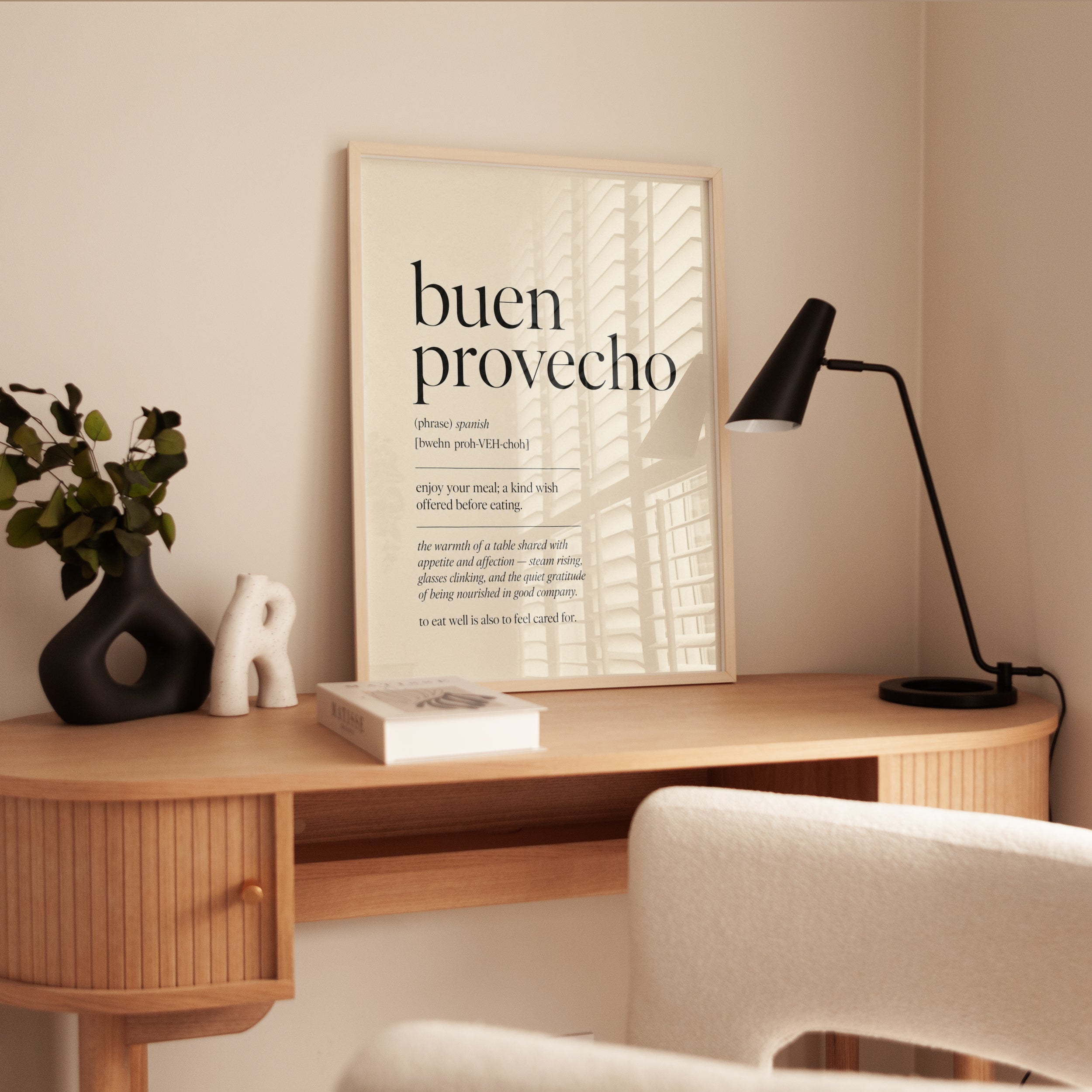 Buen Provecho Typography Print - interior
