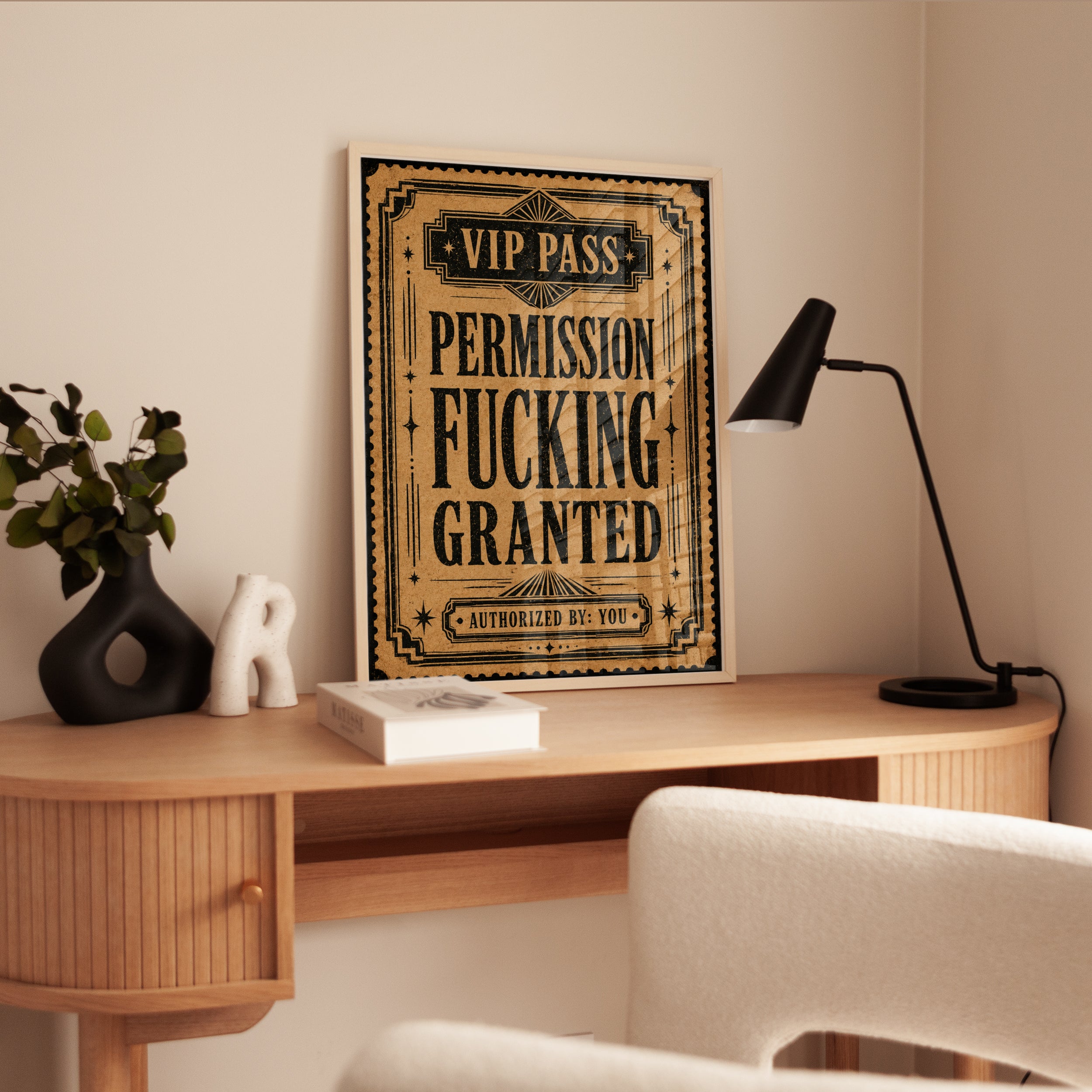 Funny Bathroom Wall Art – VIP Pass Print - interior