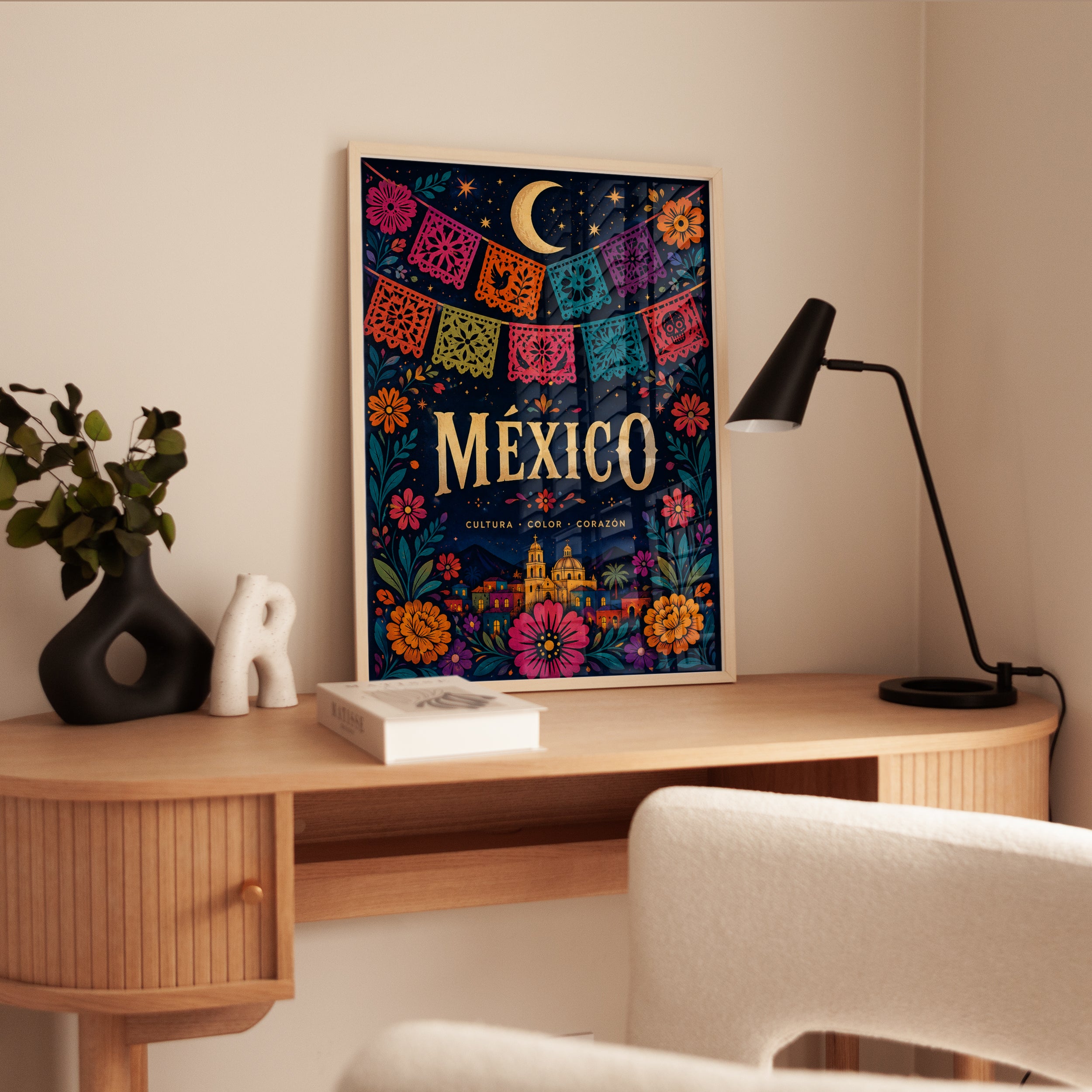 Mexico Travel Poster – Colorful Folk Art Print - interior