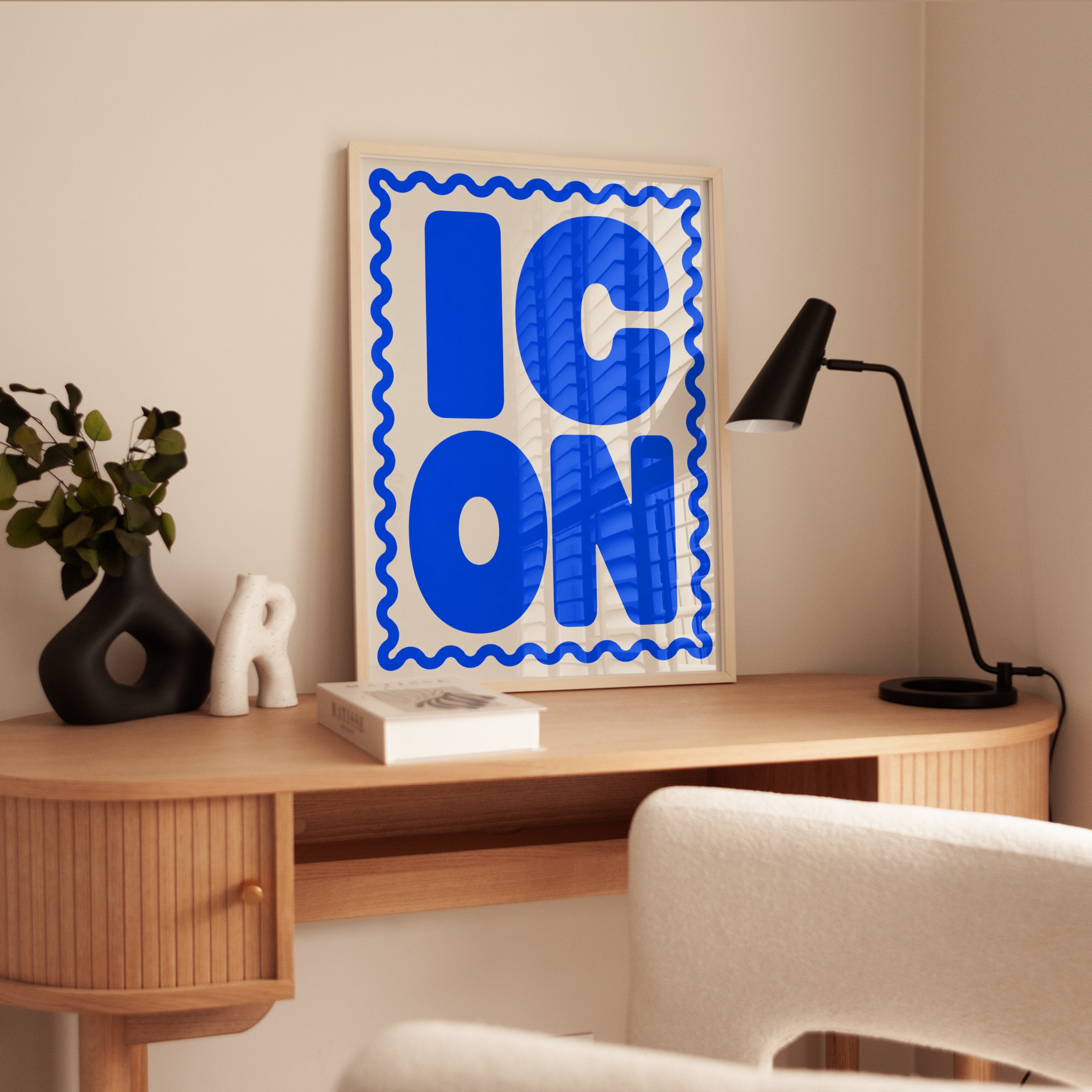 Icon Wall Art Print – Bold Typography Decor - interior