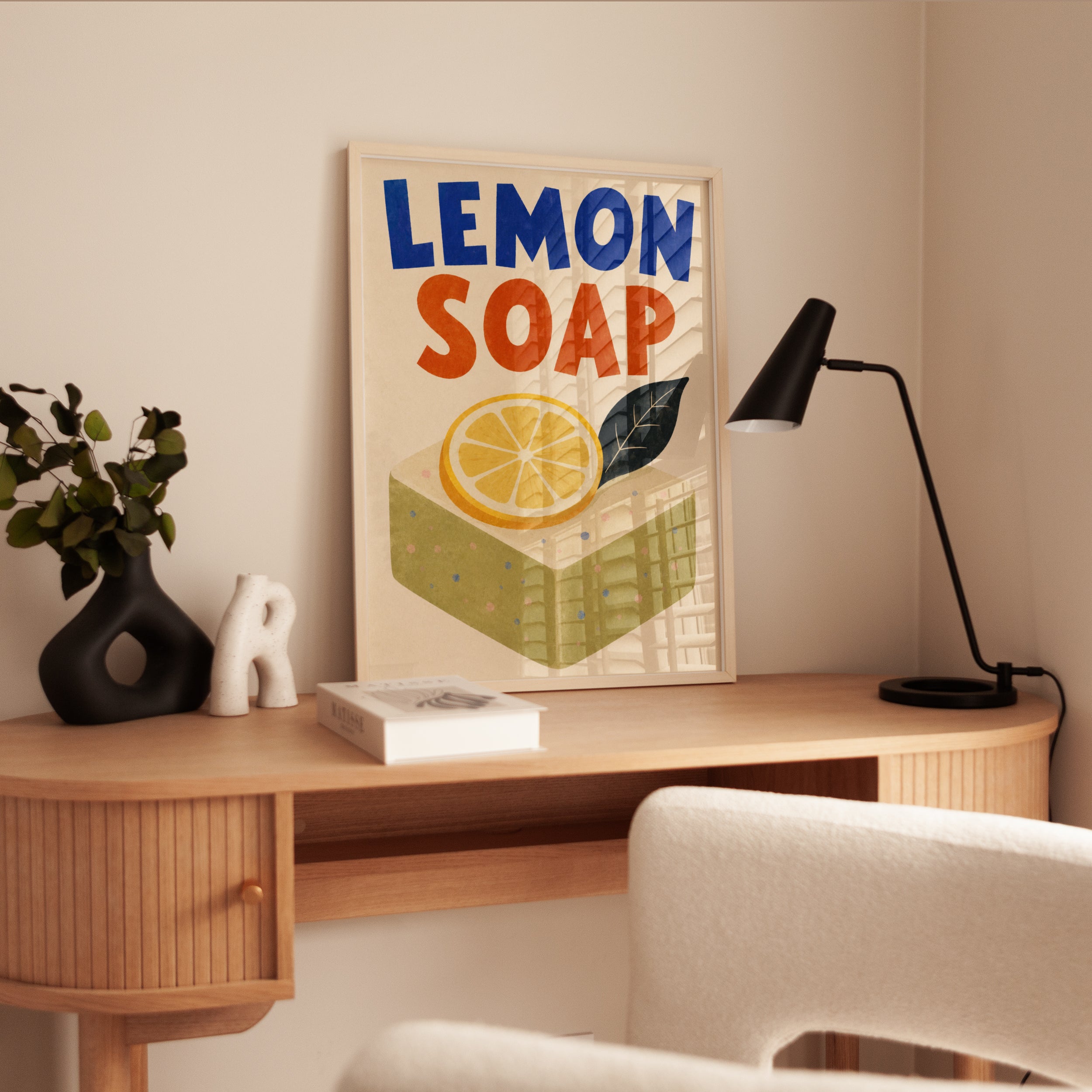 Lemon Soap Poster – Retro Kitchen Wall Art - interior