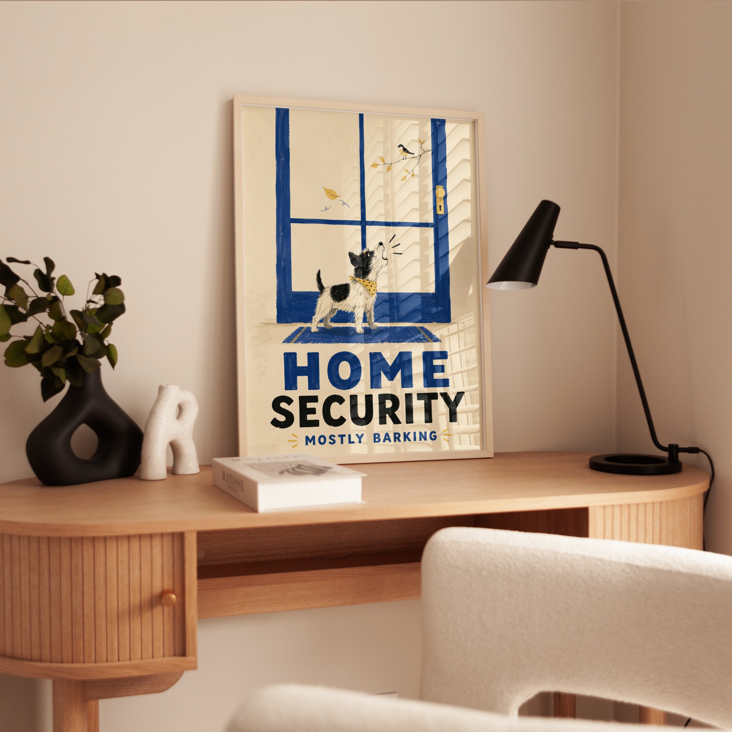 Funny Dog Home Security Poster - interior