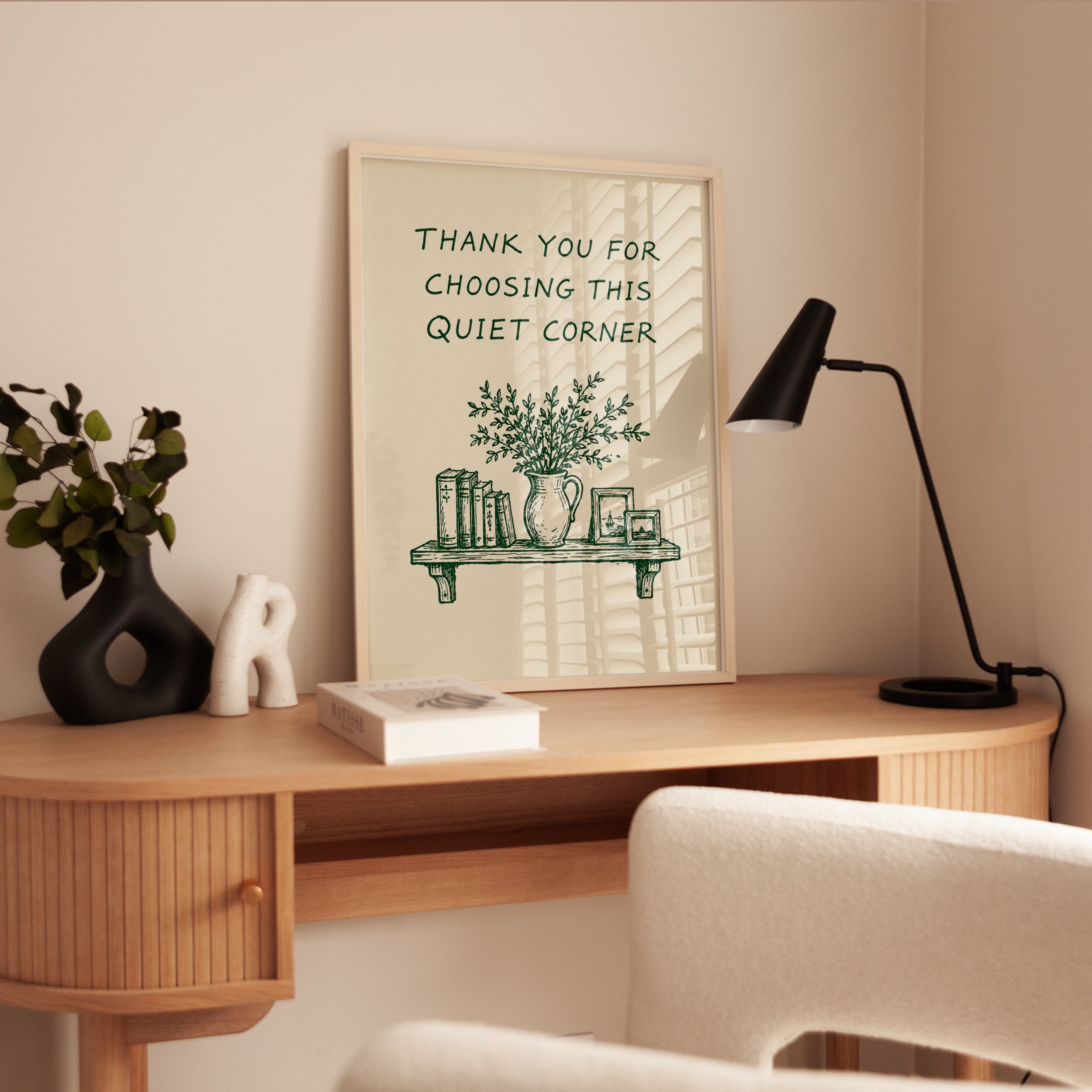 Quiet Corner Typographic Print - interior
