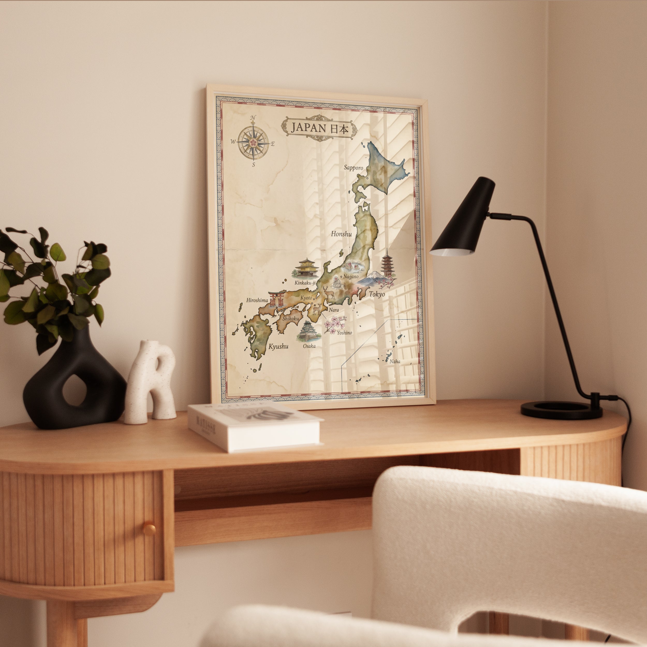 Japanese Vintage Map Print - interior