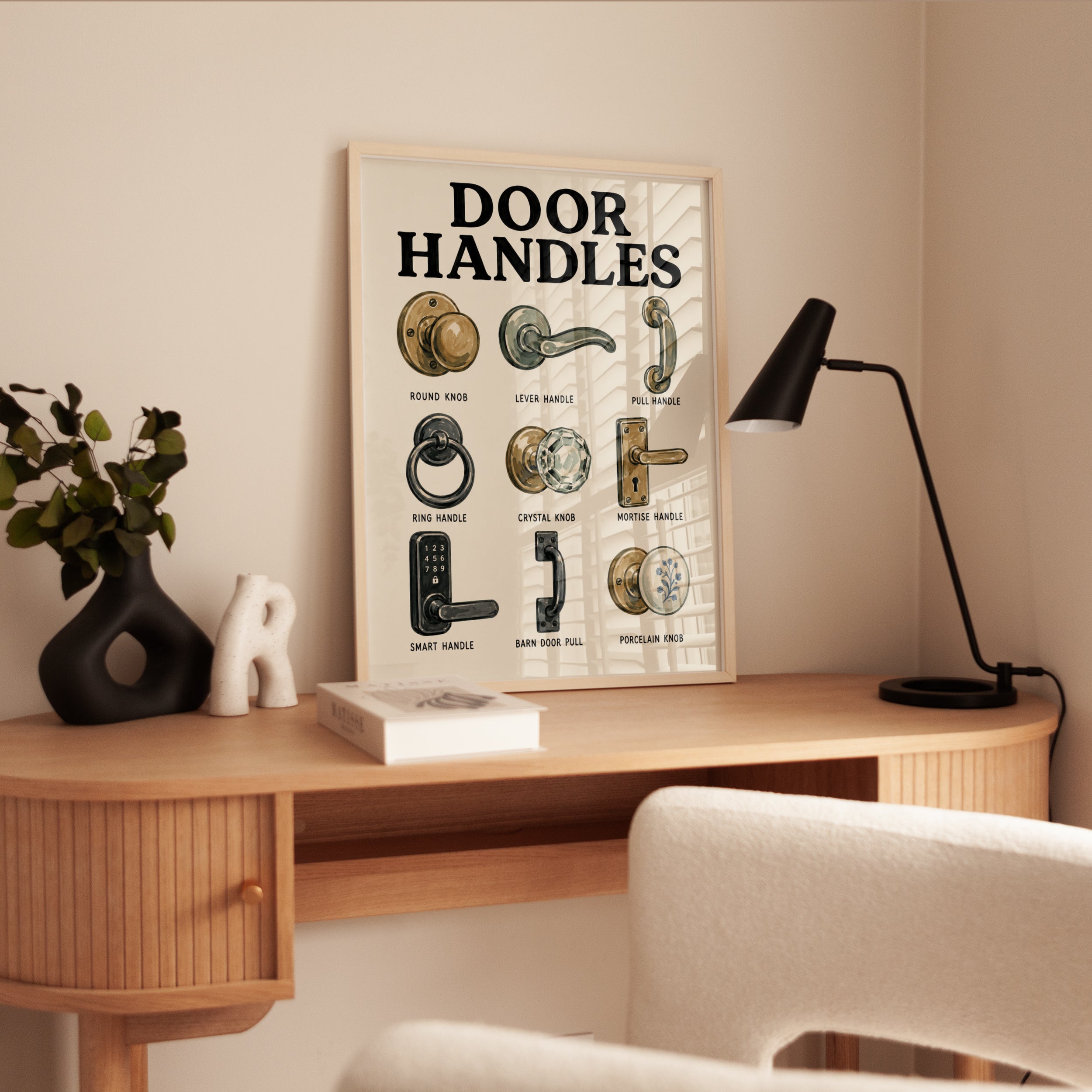 Door Handles Wall Art – Vintage Hardware Print - interior