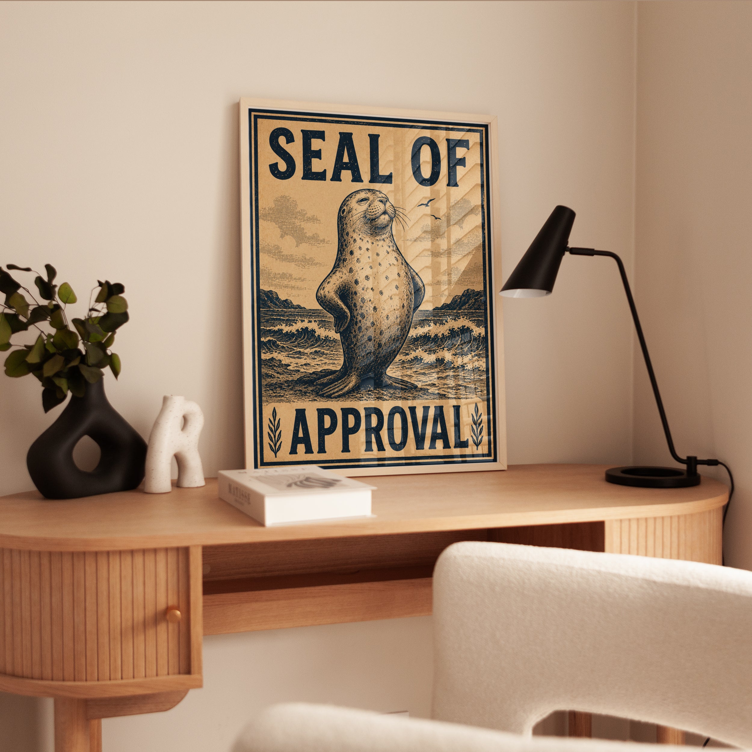 Seal Wall Art: Vintage Ocean Animal - interior