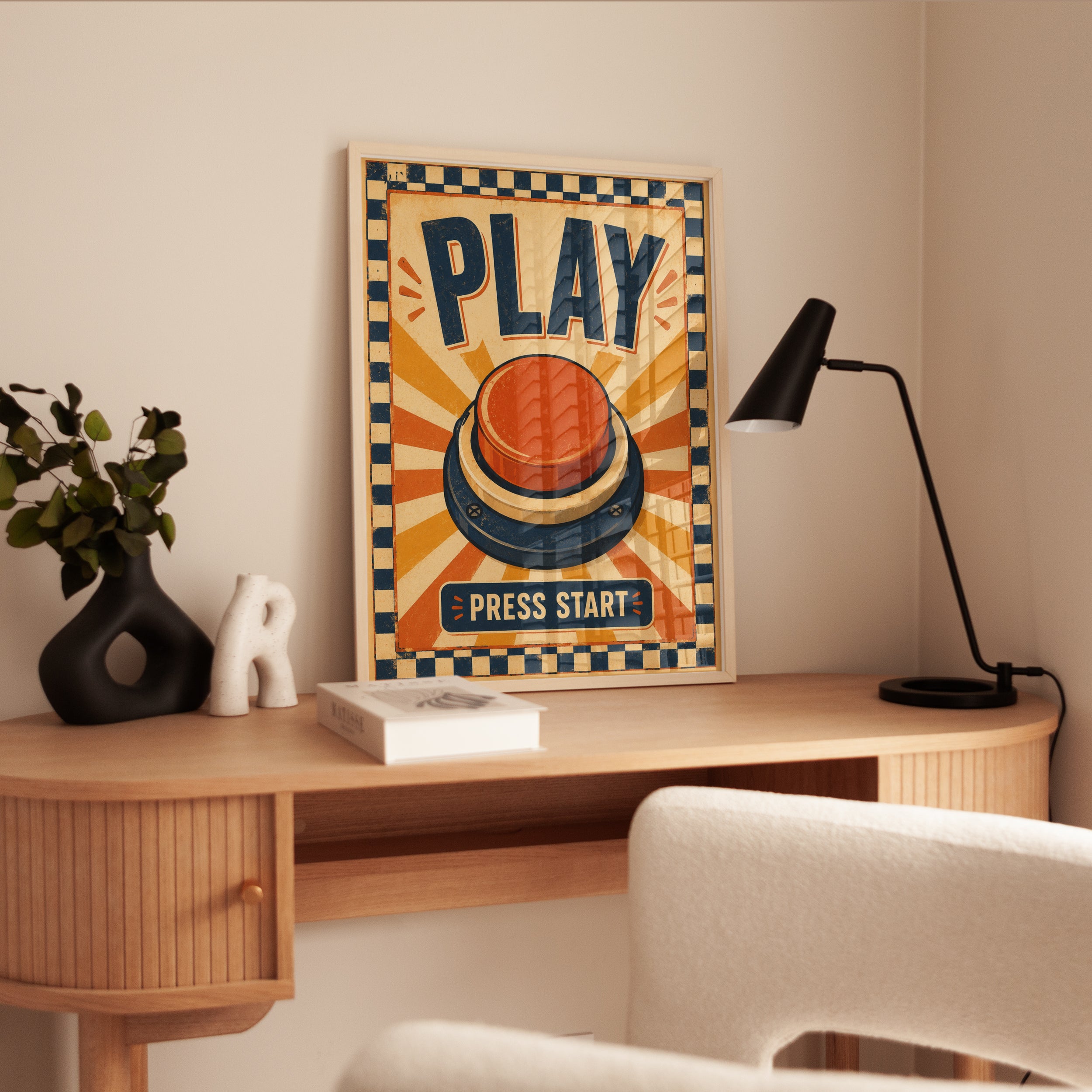 Retro Game Room Poster – Vintage Arcade Print - interior