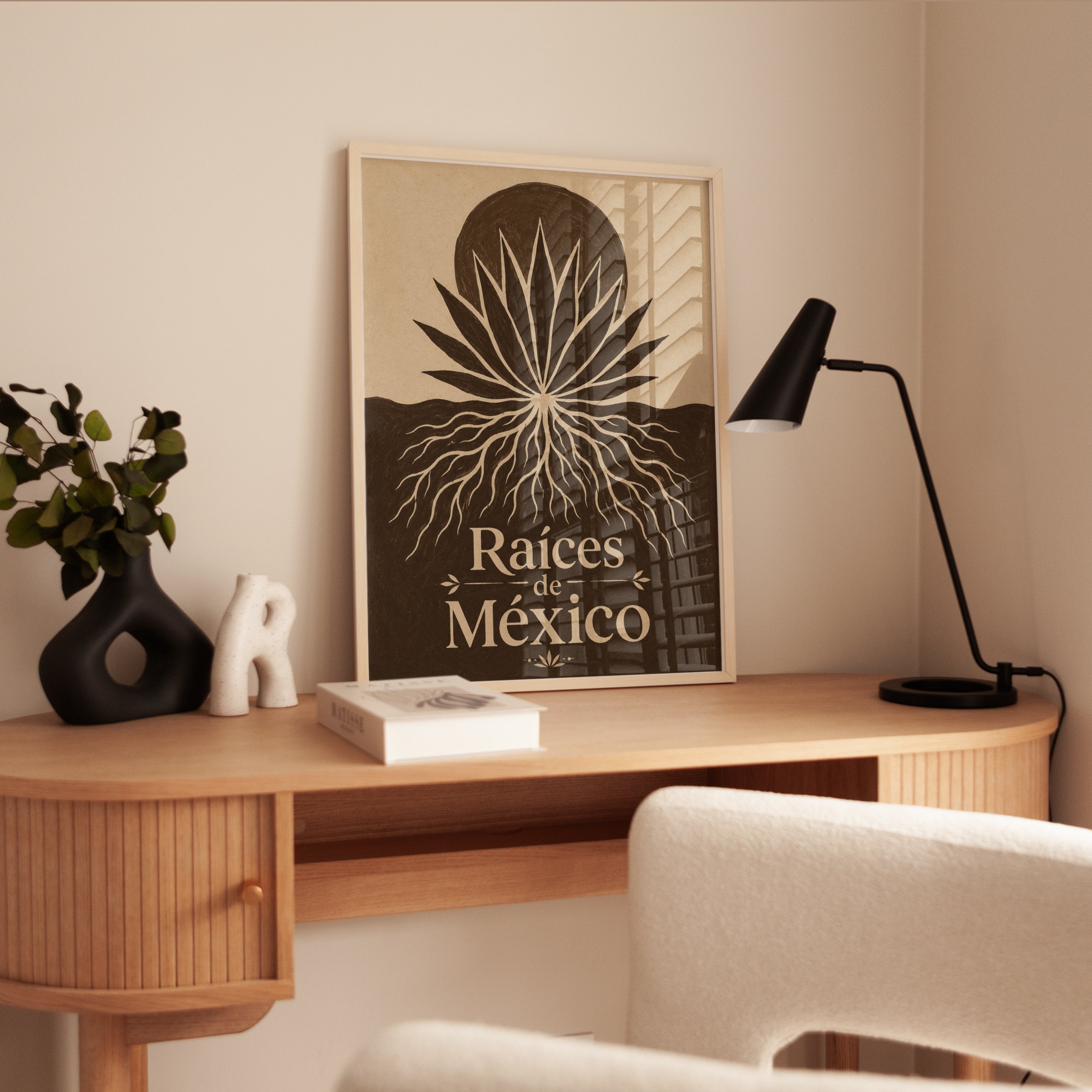 Roots of Mexico Art Print: Vintage Botanical Symbolism Poster - interior