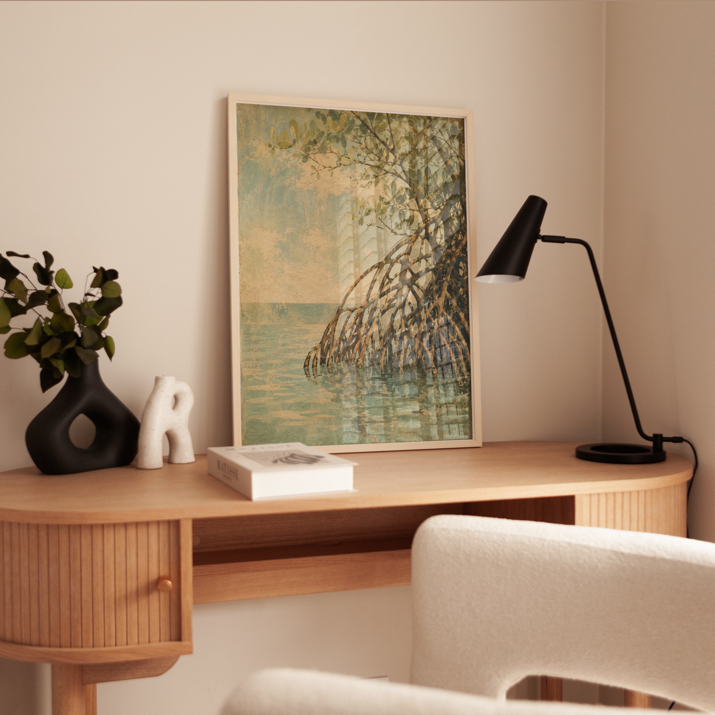Mangrove Tree Wall Art – Coastal Nature Print - interior