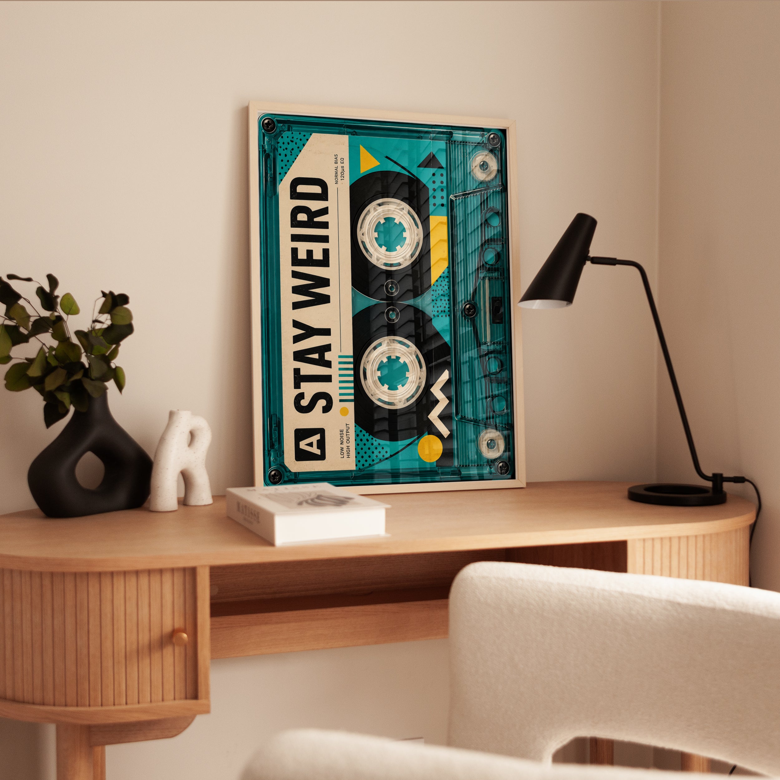 Cassette Tape Wall Art: Retro 80s Design - interior