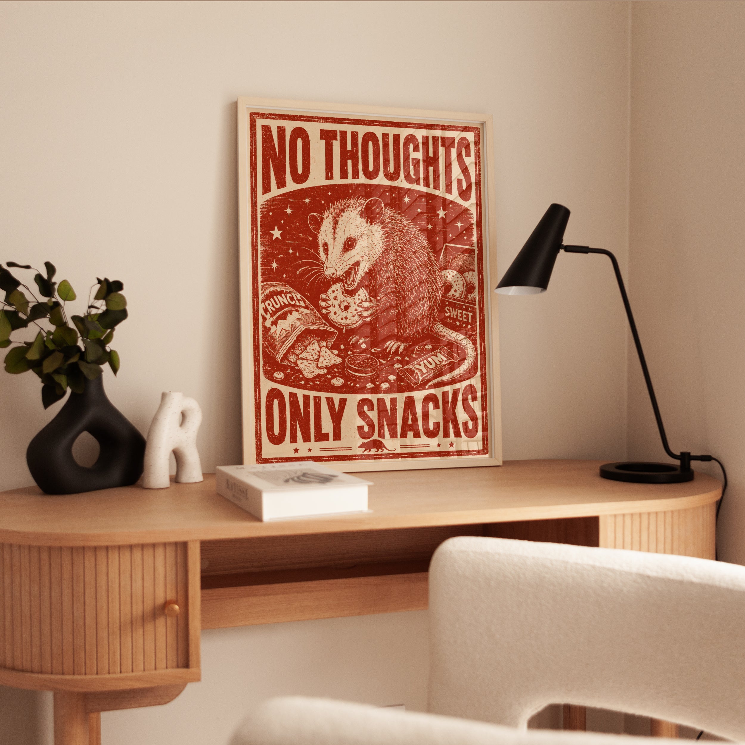 Opossum Wall Art Print: Retro Kitchen Humor - interior