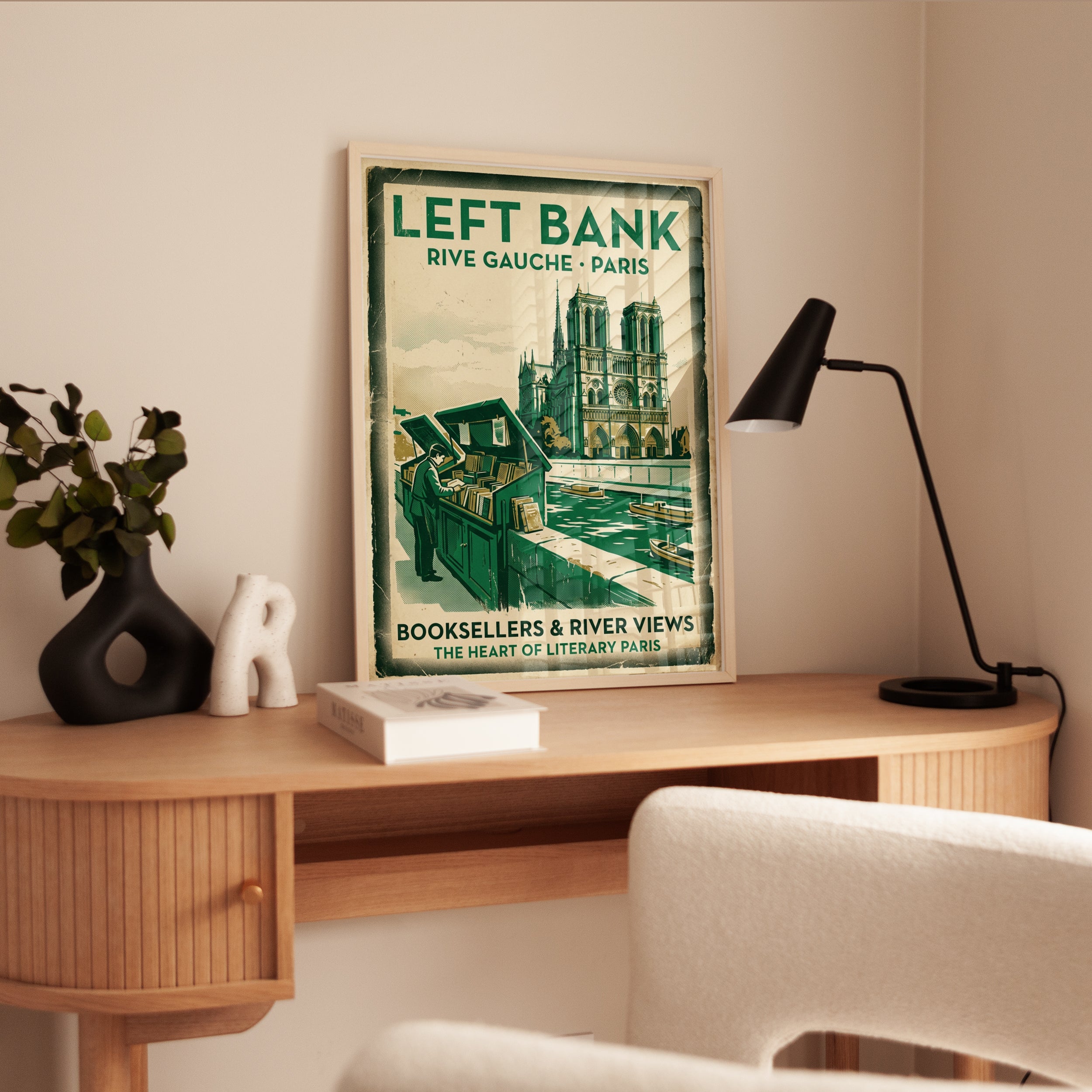 Vintage Paris Travel Poster Print — Left Bank Booksellers - interior