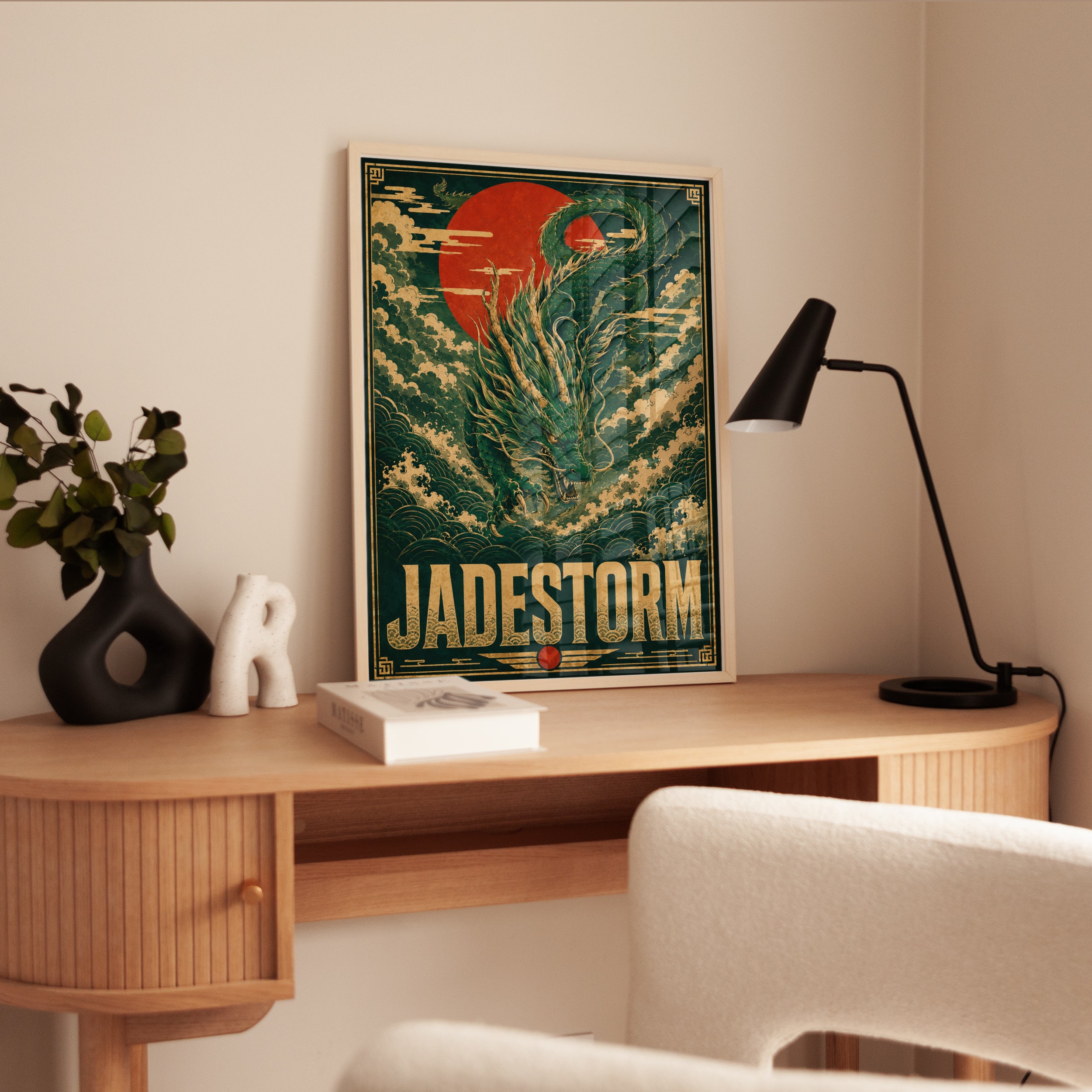 Japanese Dragon Poster – Jade Green - interior