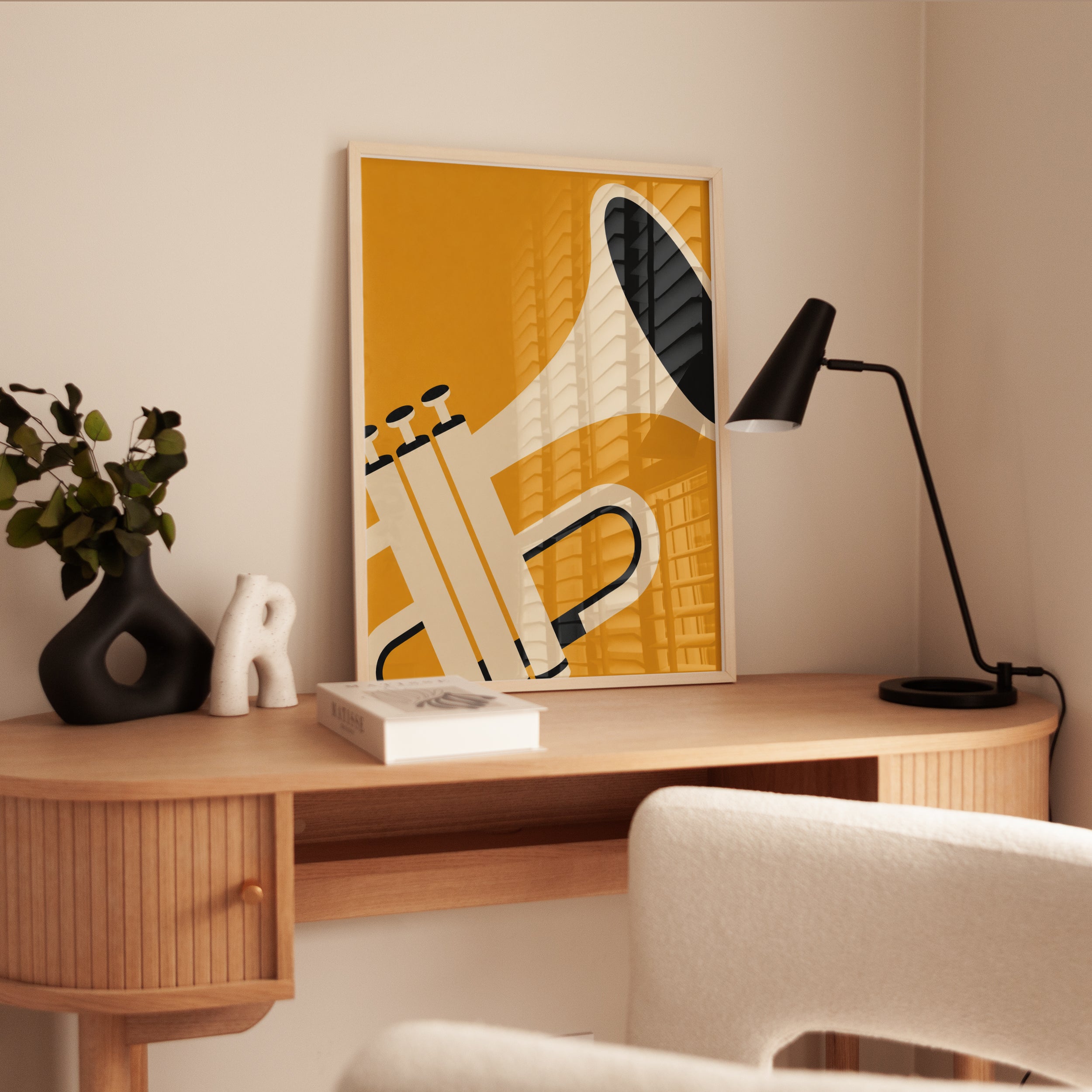 Trumpet Wall Art – Jazz Music Print - interior