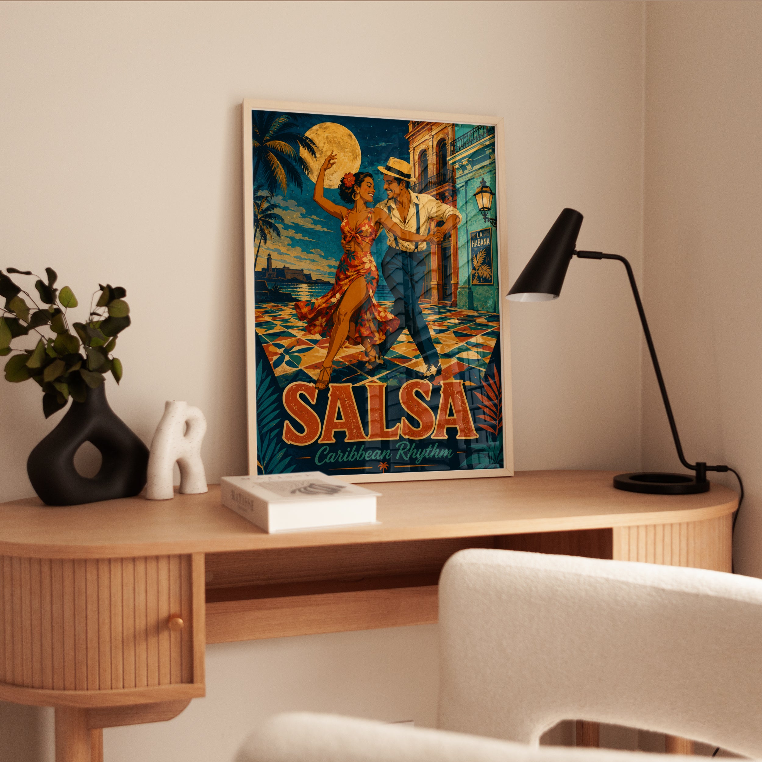 Cuban Salsa Poster – Havana Travel Print - interior
