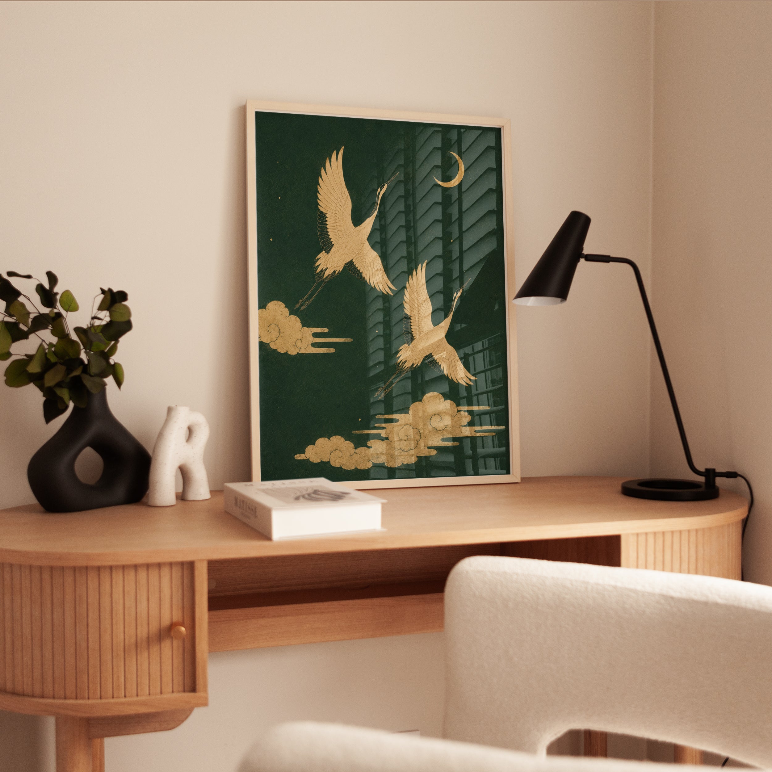Gold Crane Art Print - interior