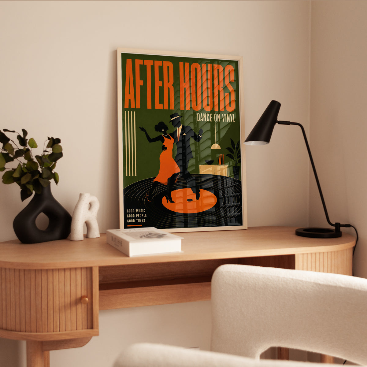 After Hours Vinyl Dance Poster: Retro Jazz Age Art Deco Print - interior