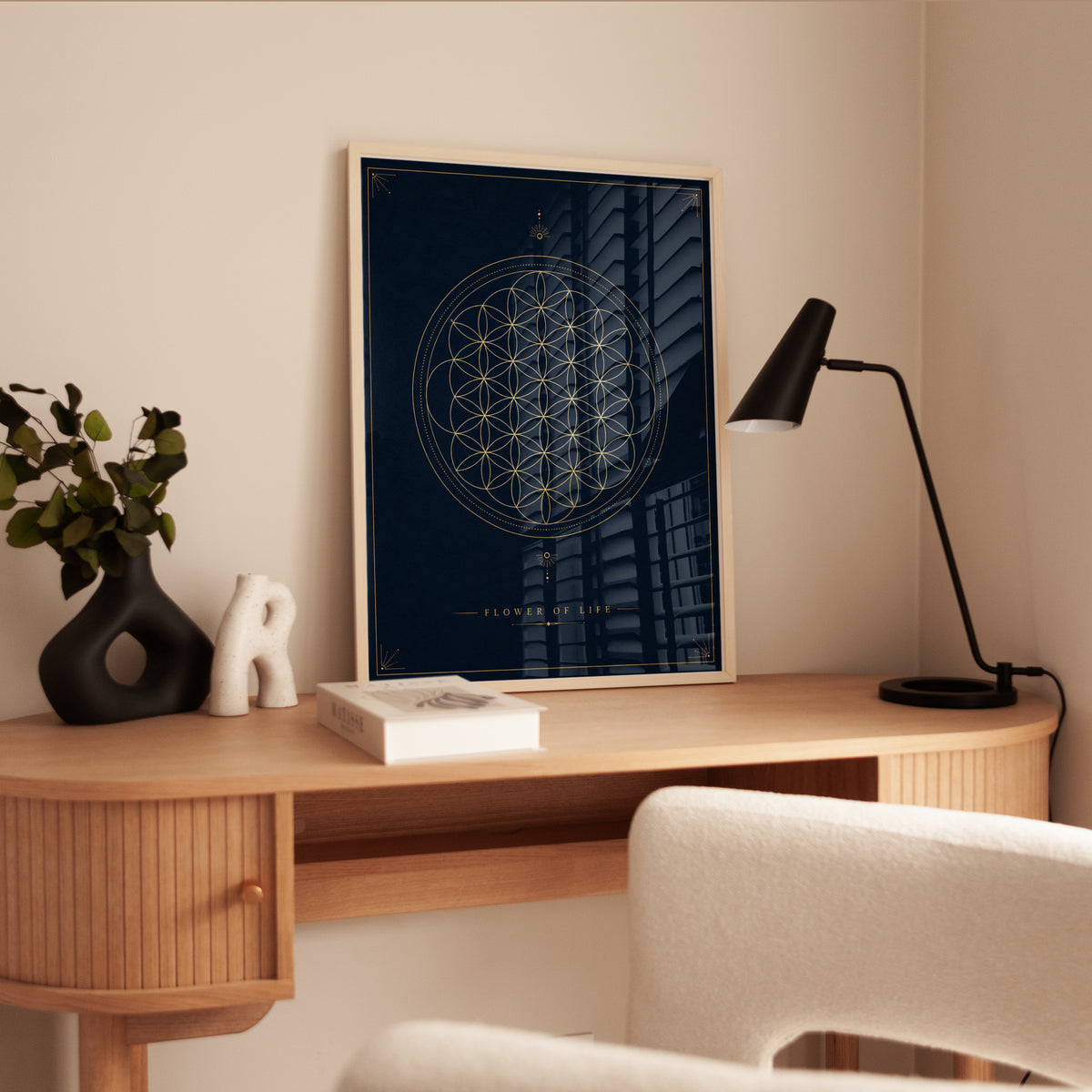 Gold Foil Flower of Life Print - interior