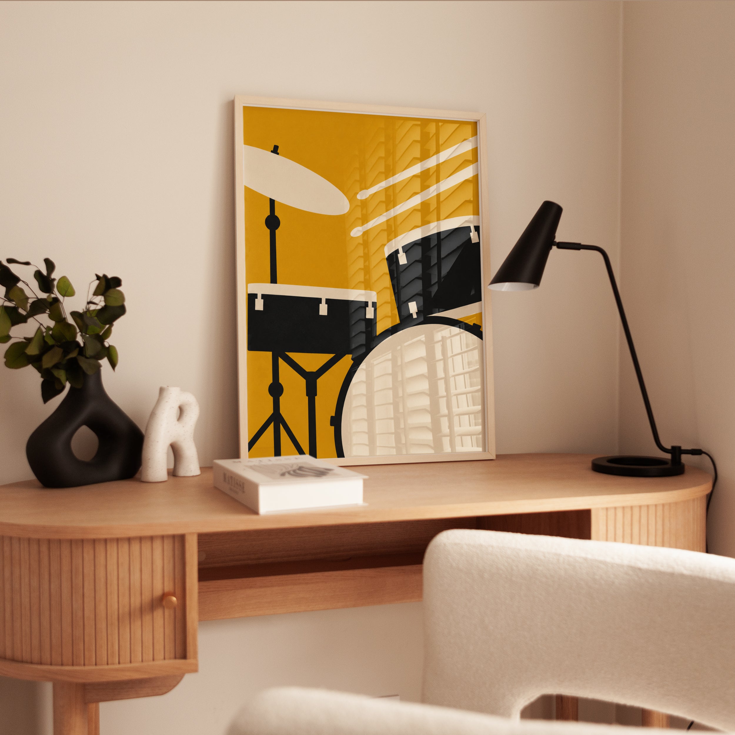 Drum Set Art Print — Bold Graphic Illustration - interior