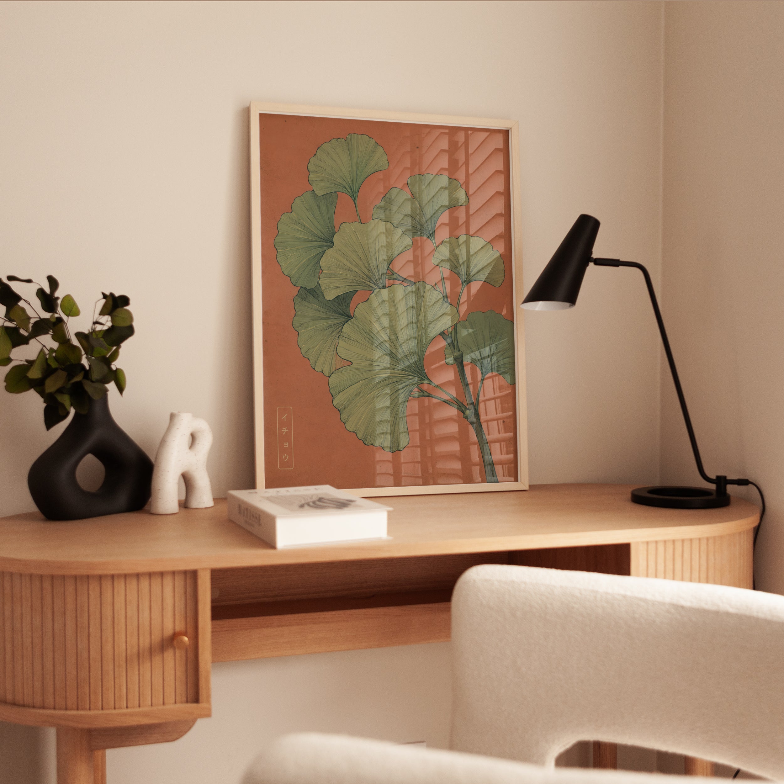 Ginkgo Leaf Botanical Print — Vintage Japanese Illustration - interior