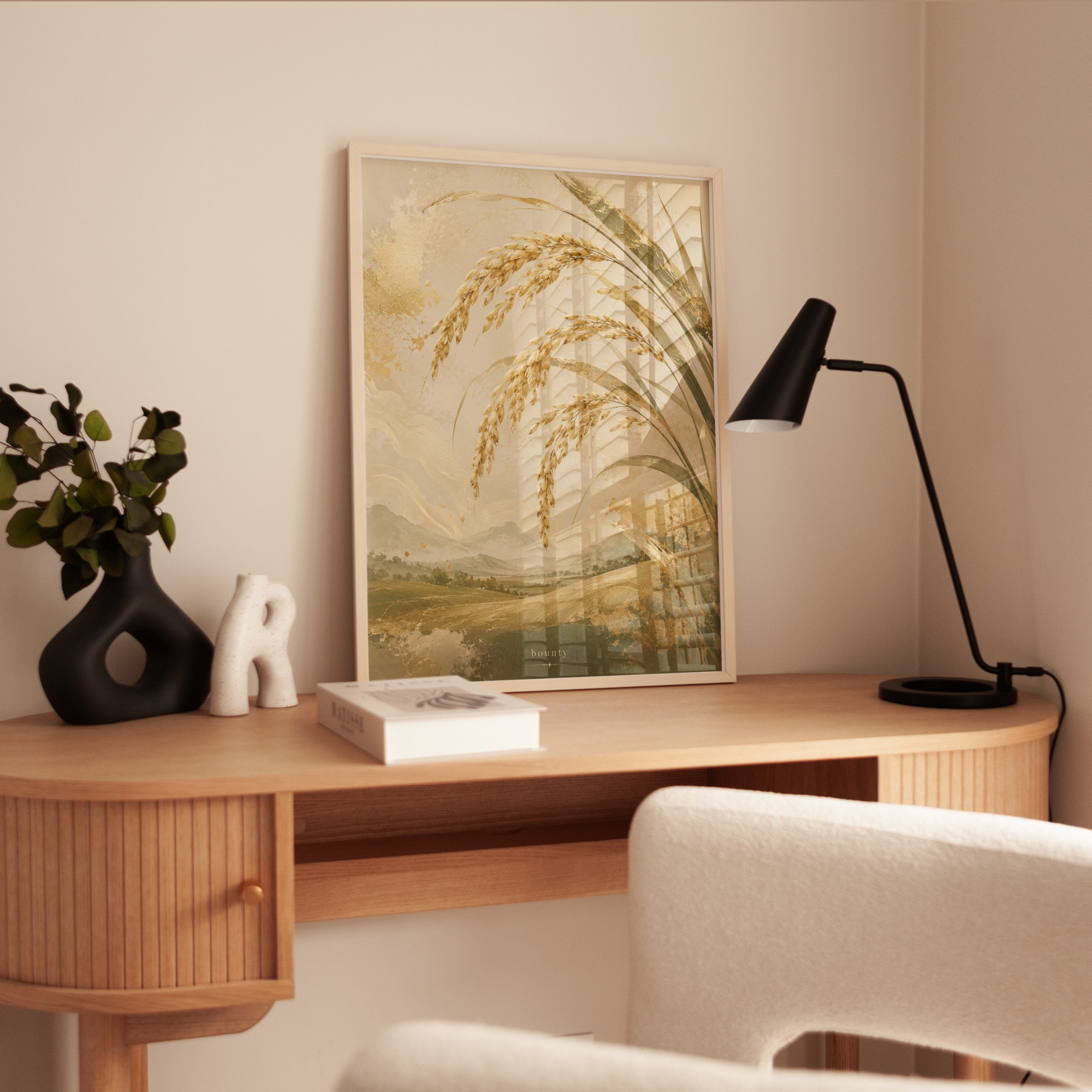 Wheat Botanical Print – Harvest Wall Art - interior