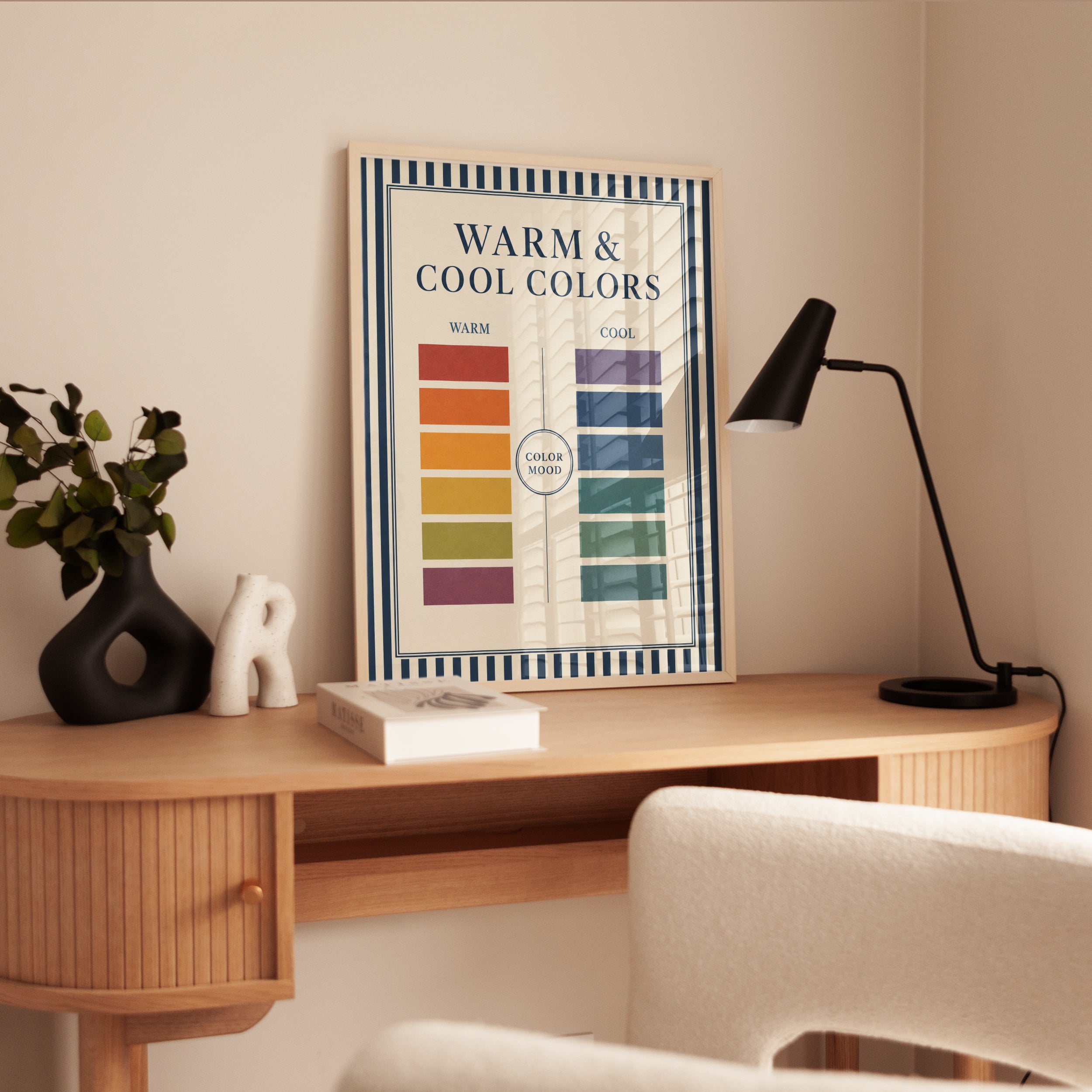 Color Theory Poster – Warm Colors Chart - interior