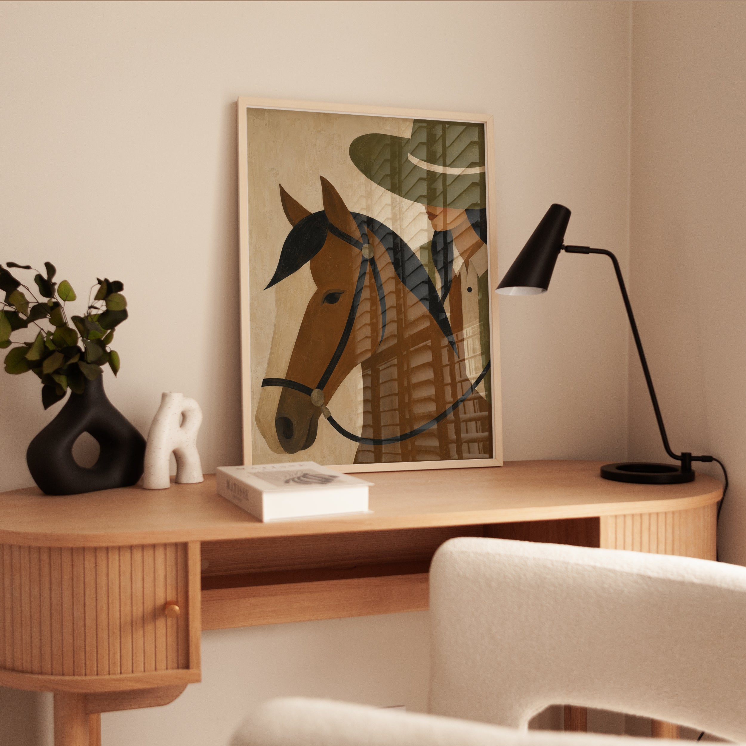 Horse and Rider Print – Equestrian Wall Art - interior