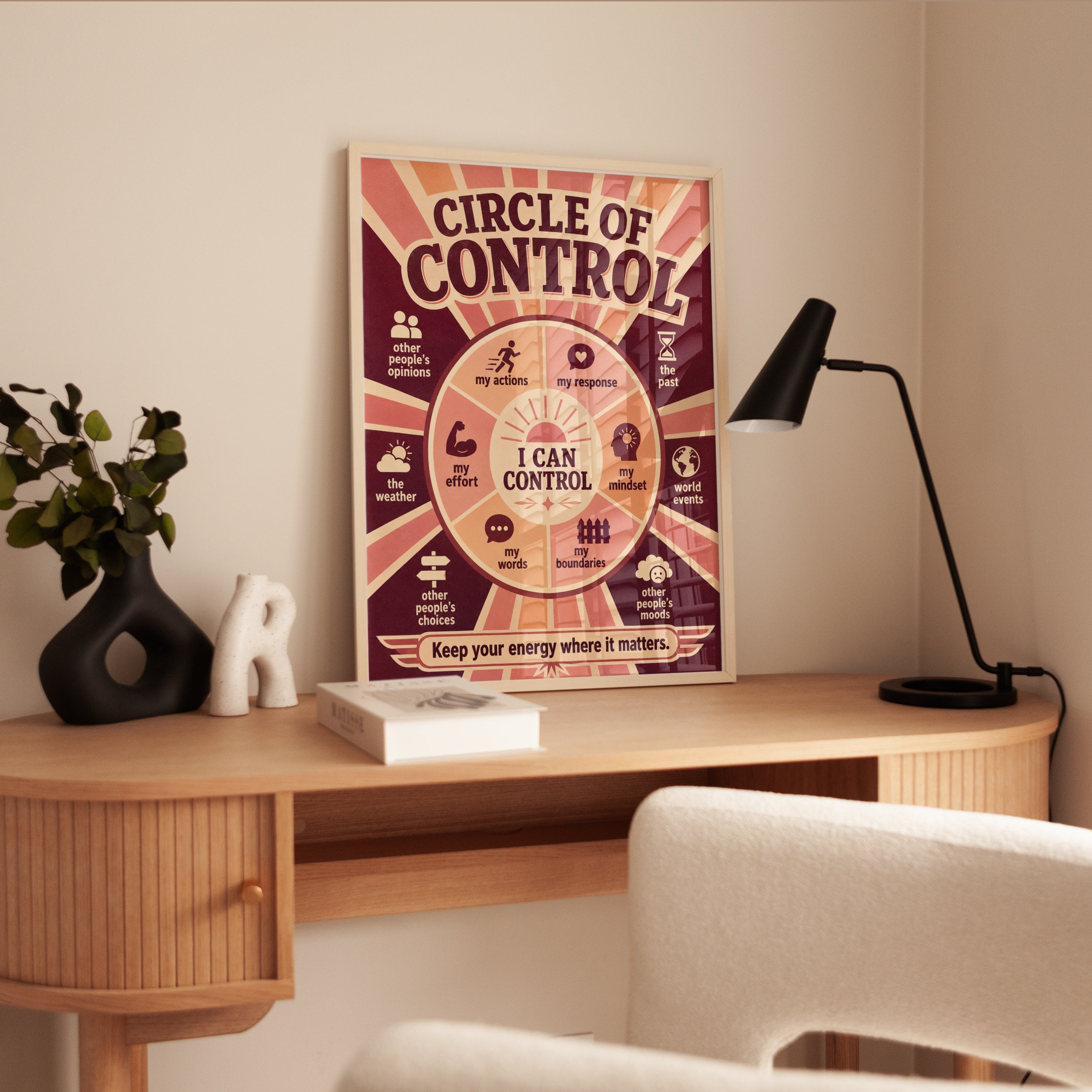 Mental Health Wall Art – Circle of Control Poster - interior