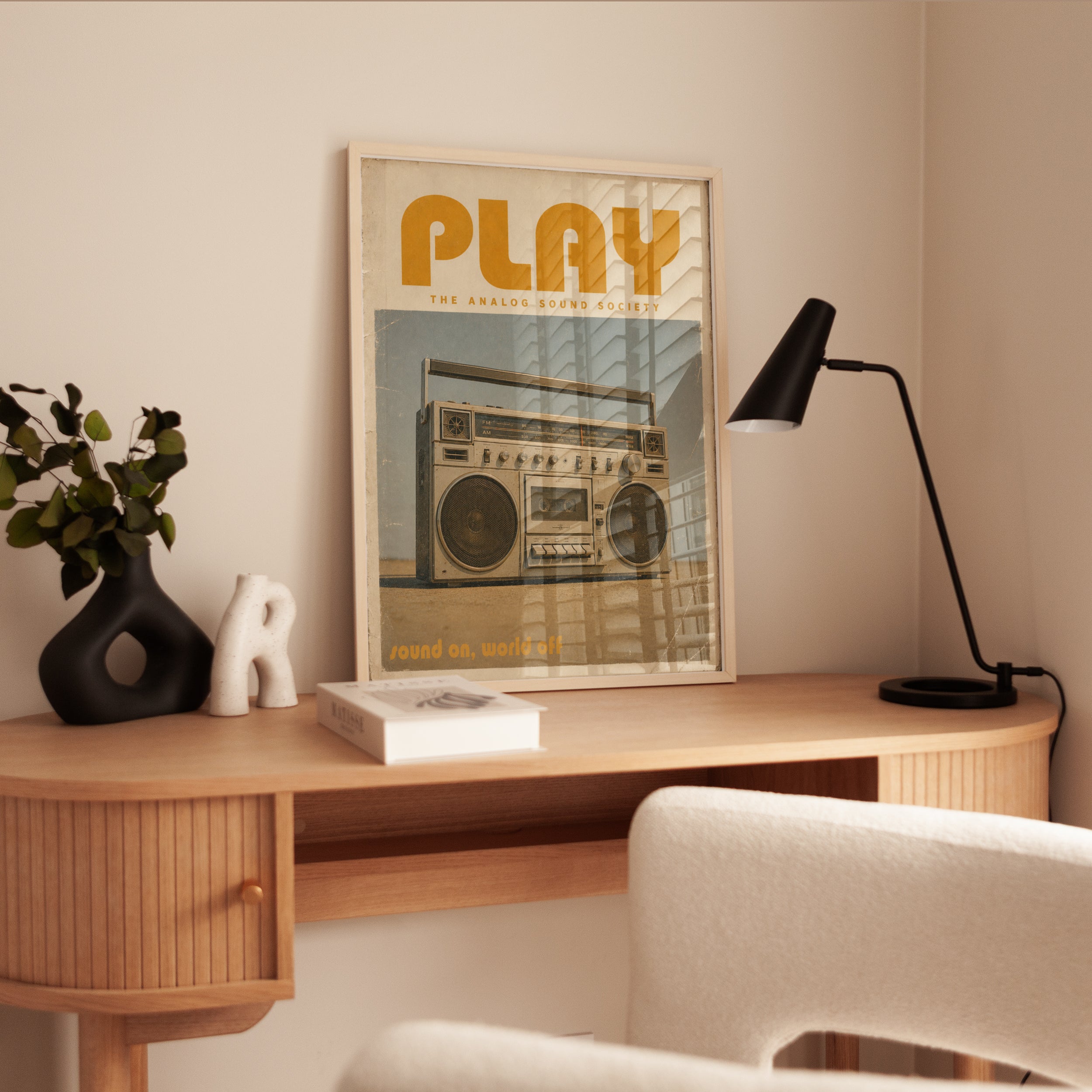 Retro Boombox Poster — Vintage 70s 80s Analog Sound - interior