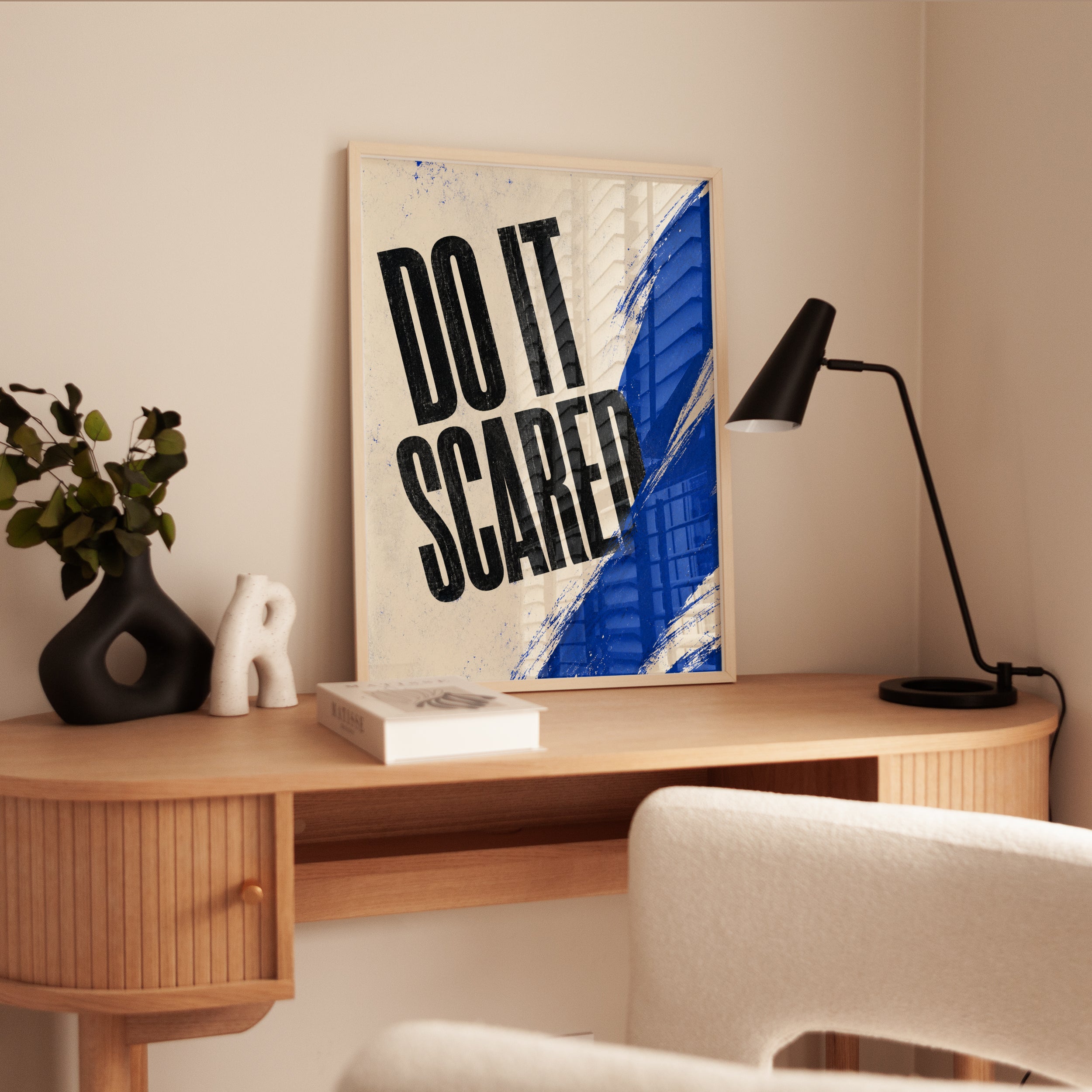 Motivational Wall Art – Do It Scared Print - interior