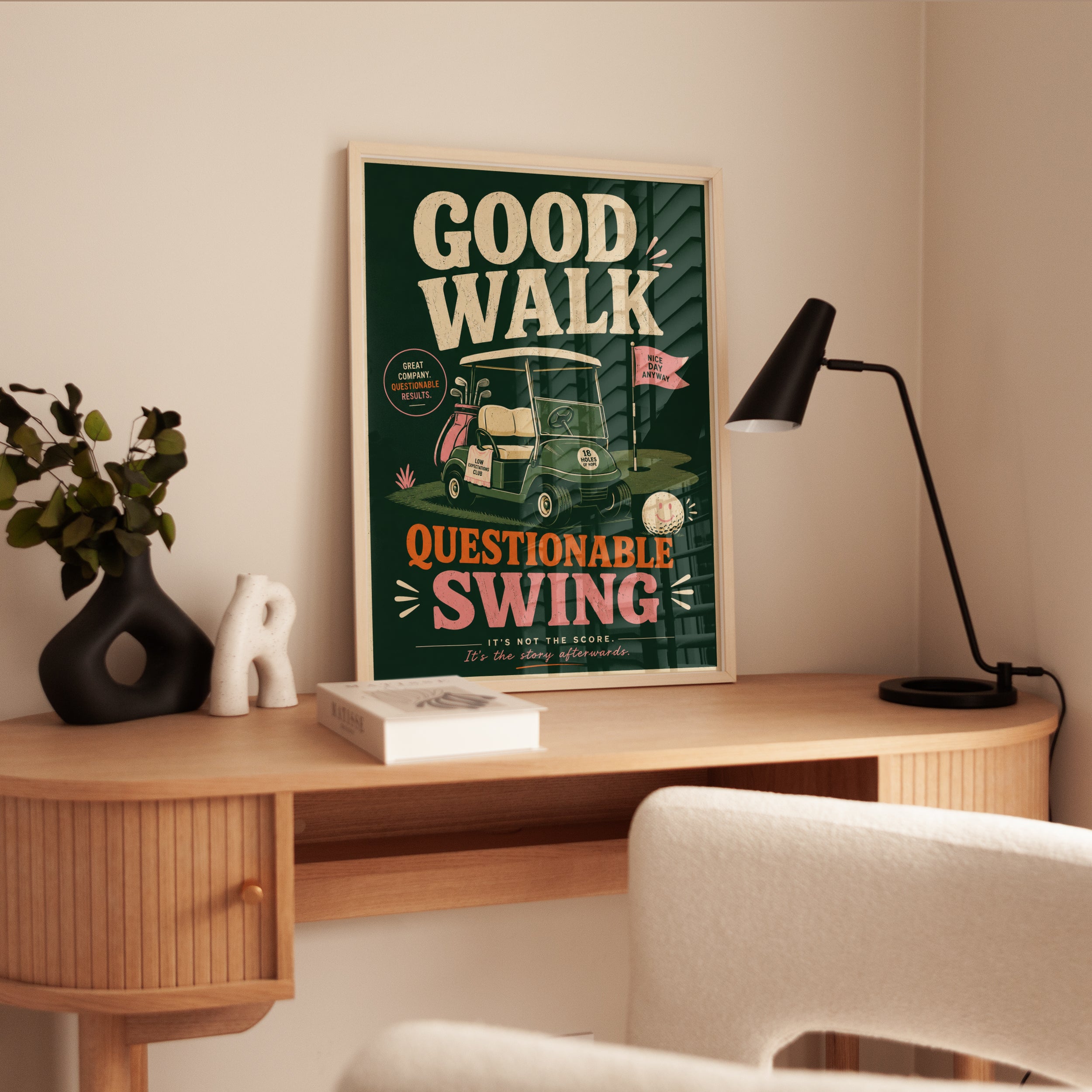 Vintage Golf Art Print: Retro 'Good Walk - interior