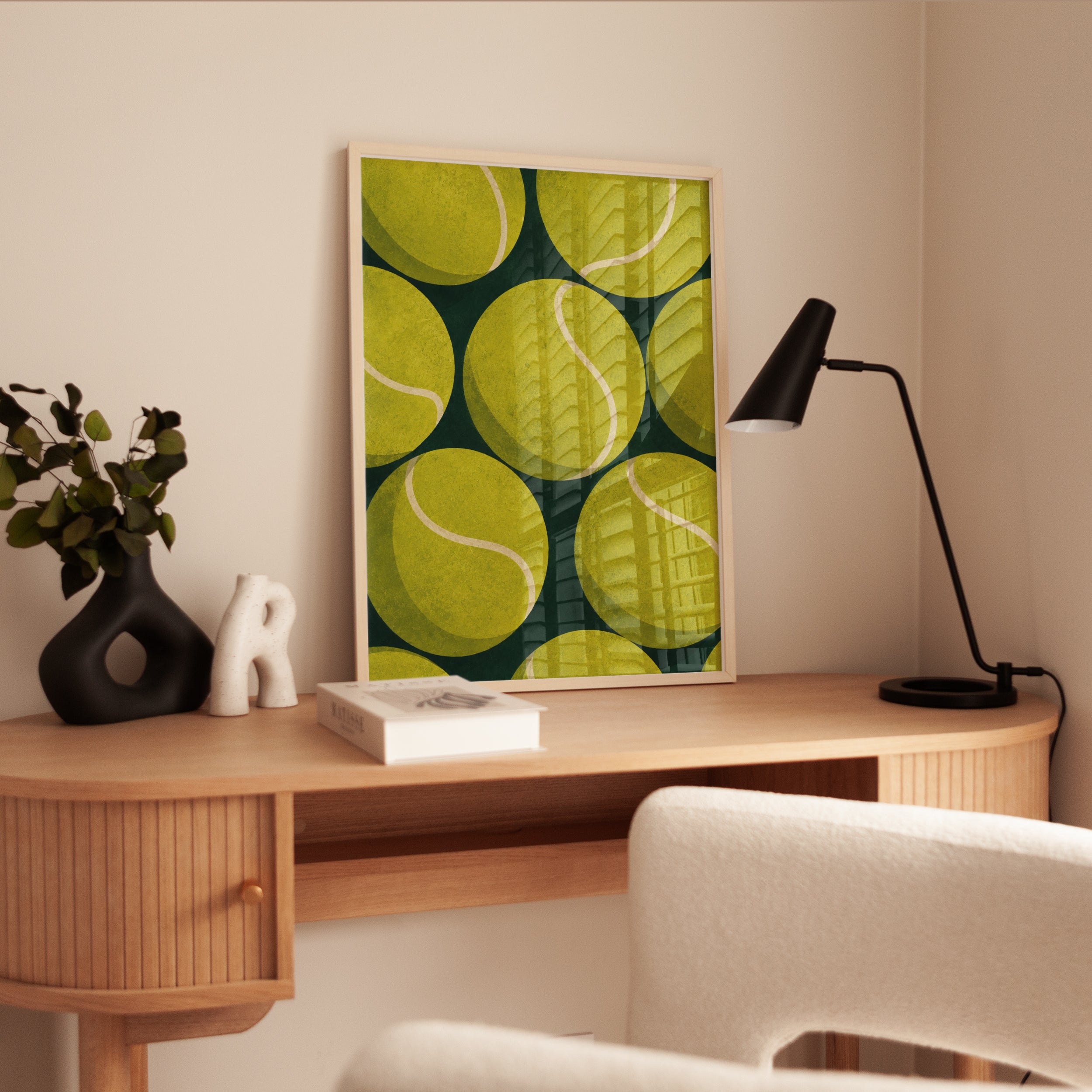 Tennis Ball Wall Art – Sports Print - interior