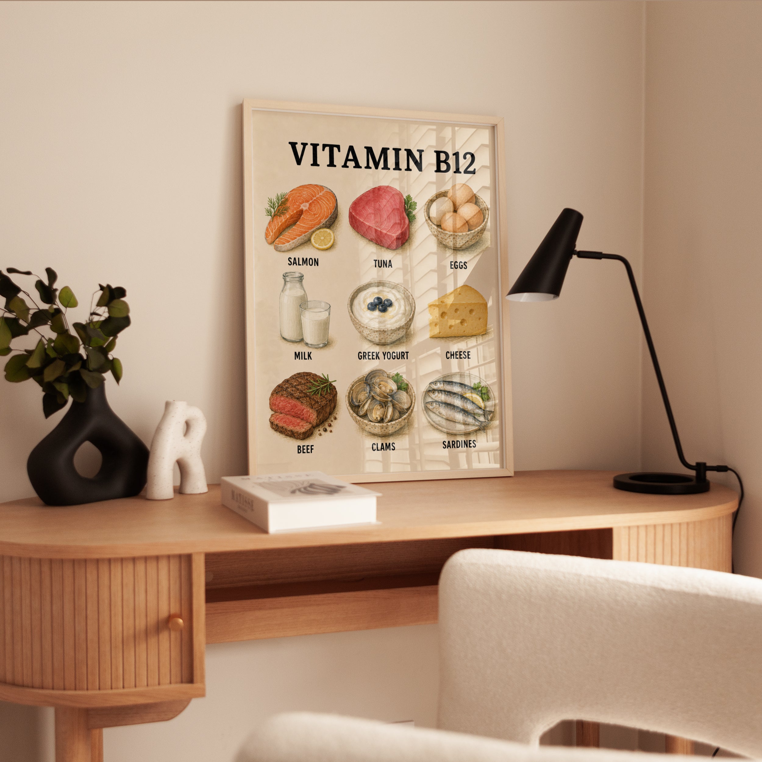 Vitamin B12 Foods Poster – Kitchen Wall Art - interior