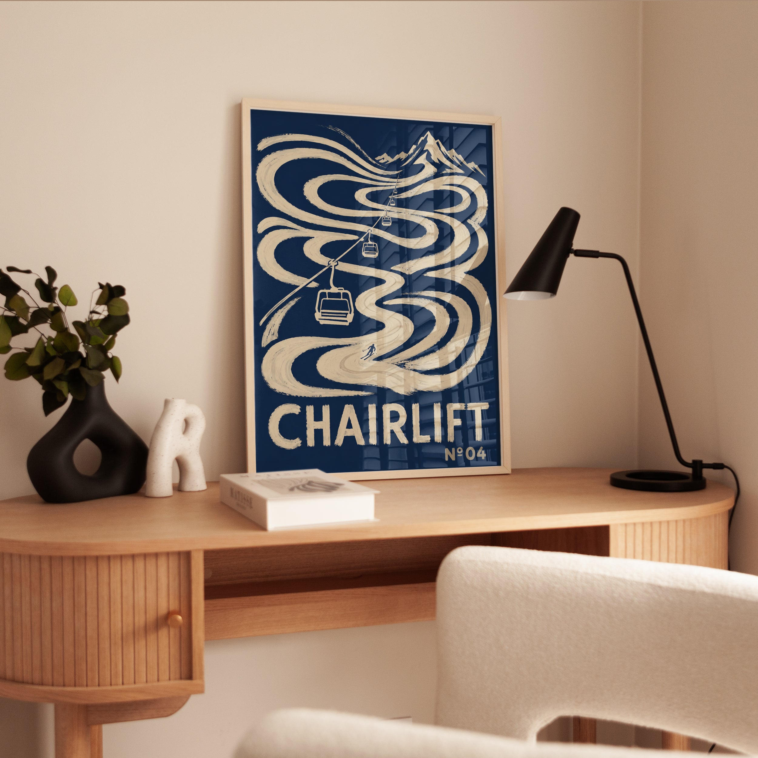 Ski Lift Poster – Vintage Ski Print - interior