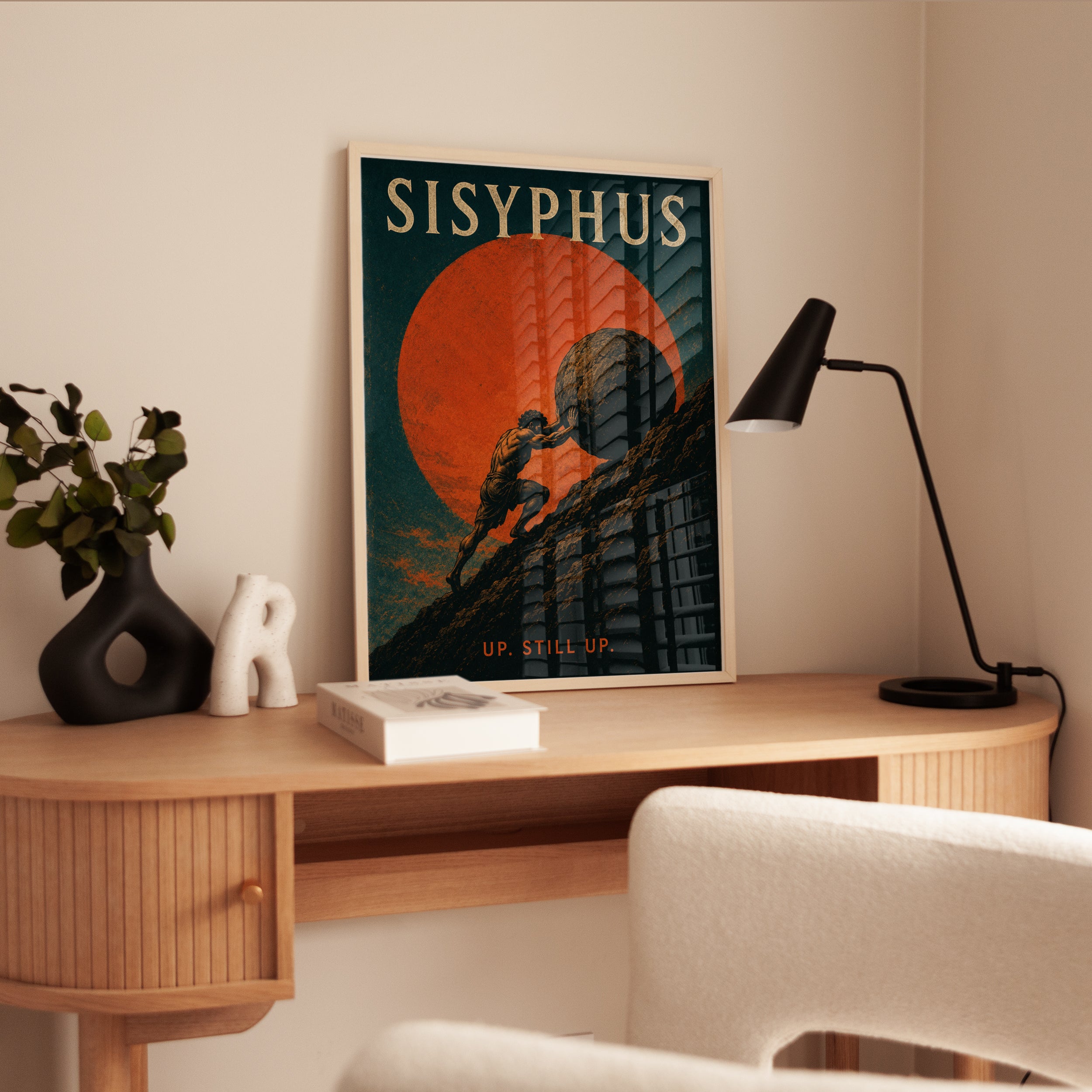 Motivational Wall Art – Sisyphus Myth Print - interior