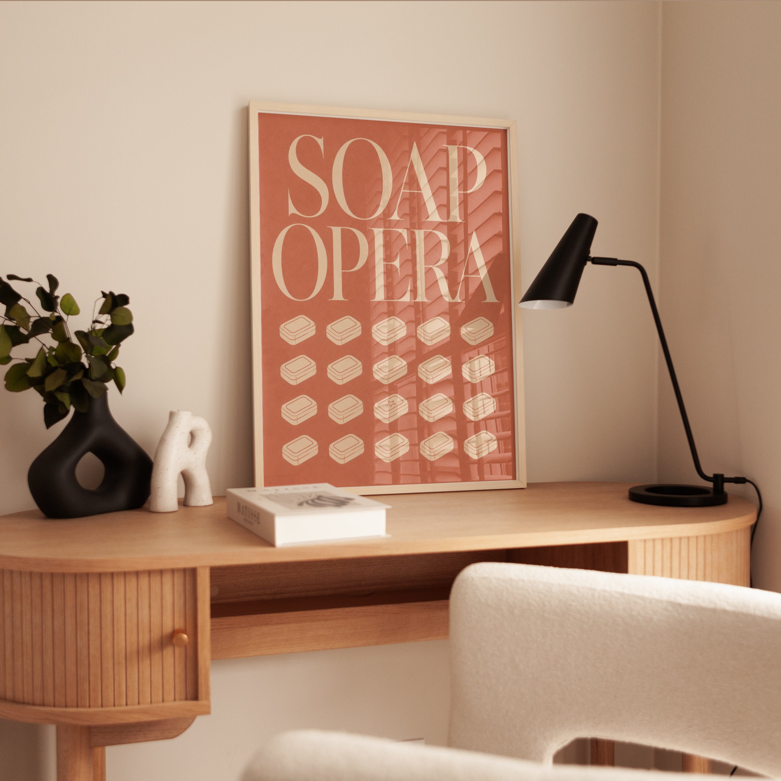 Soap Opera Bathroom Print: Retro Typography - interior