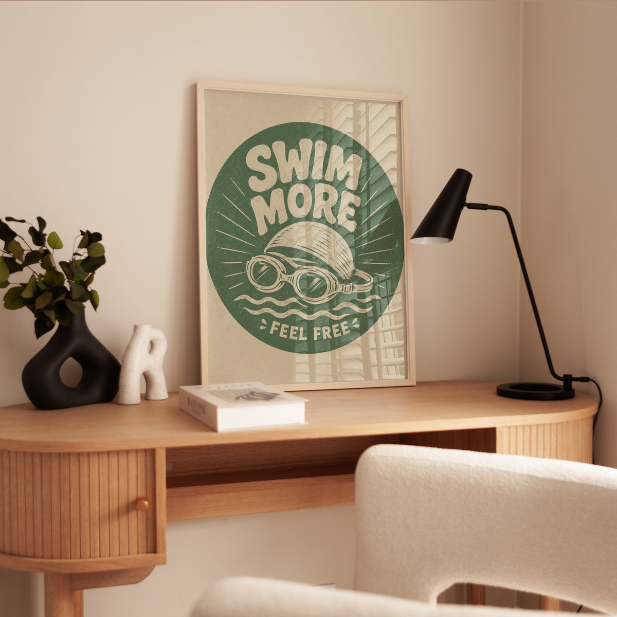 Retro Swimming Print - interior