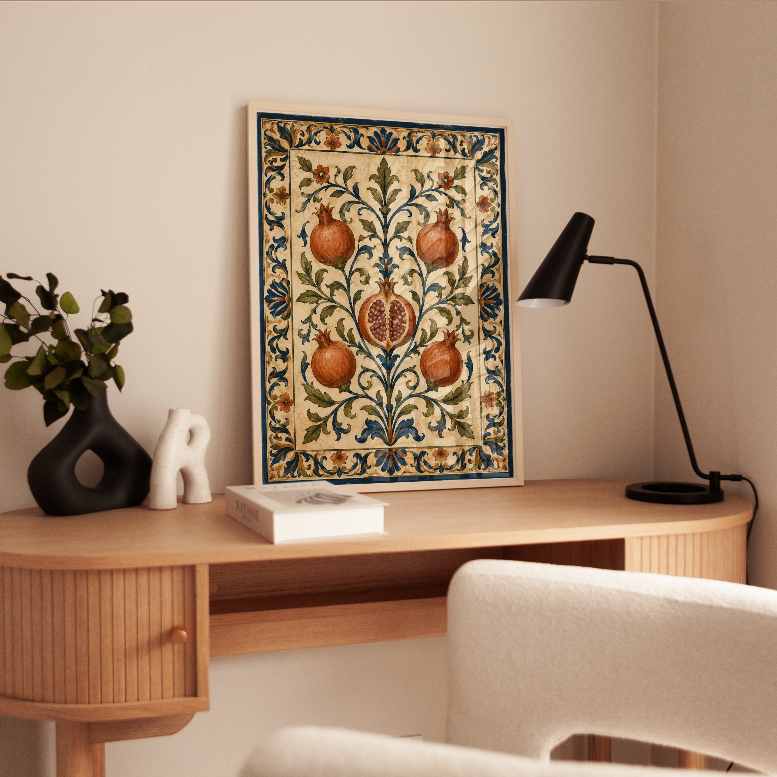 Pomegranate Wall Art – Vintage Botanical Print - interior