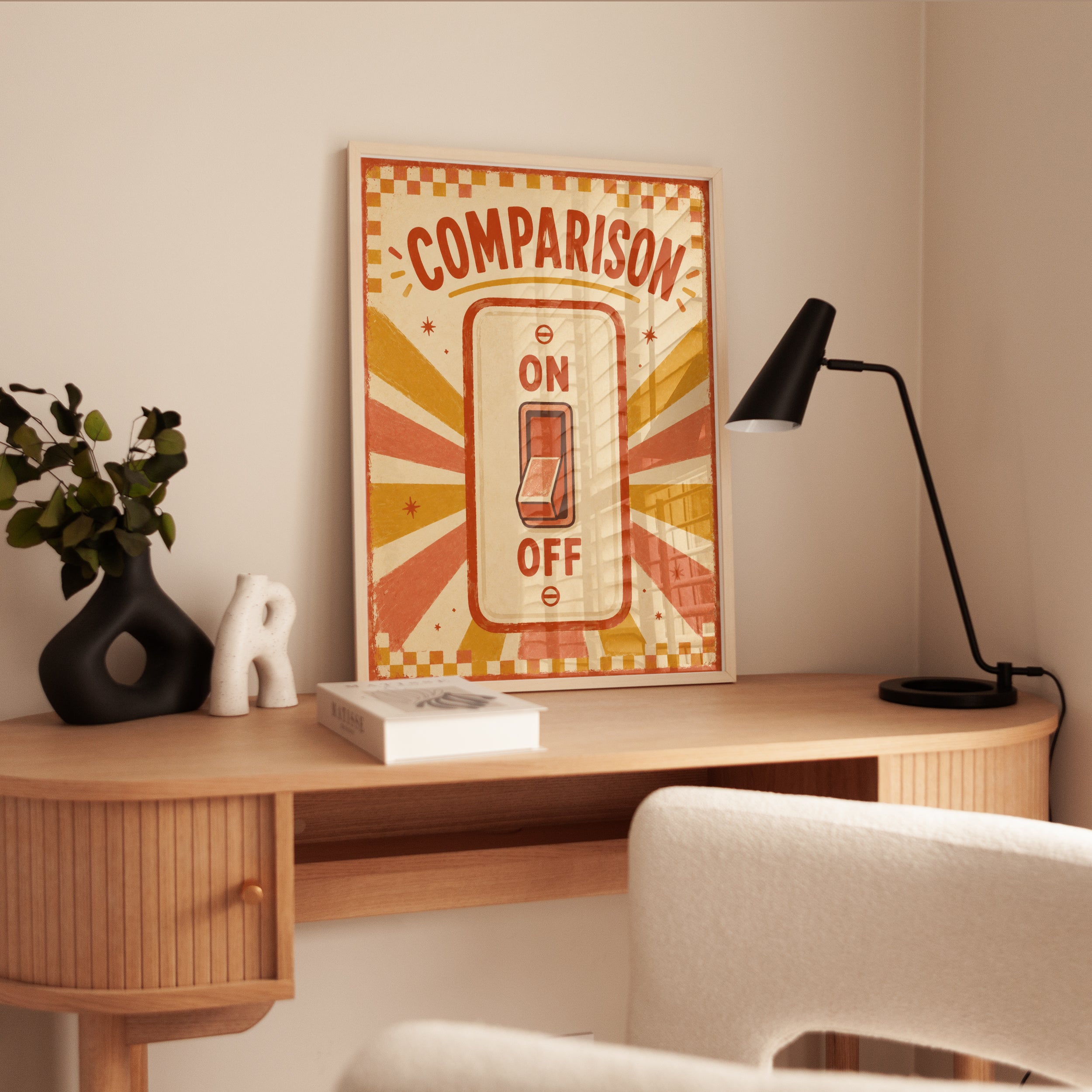 Turn Off Comparison Print – Motivational Wall Art - interior