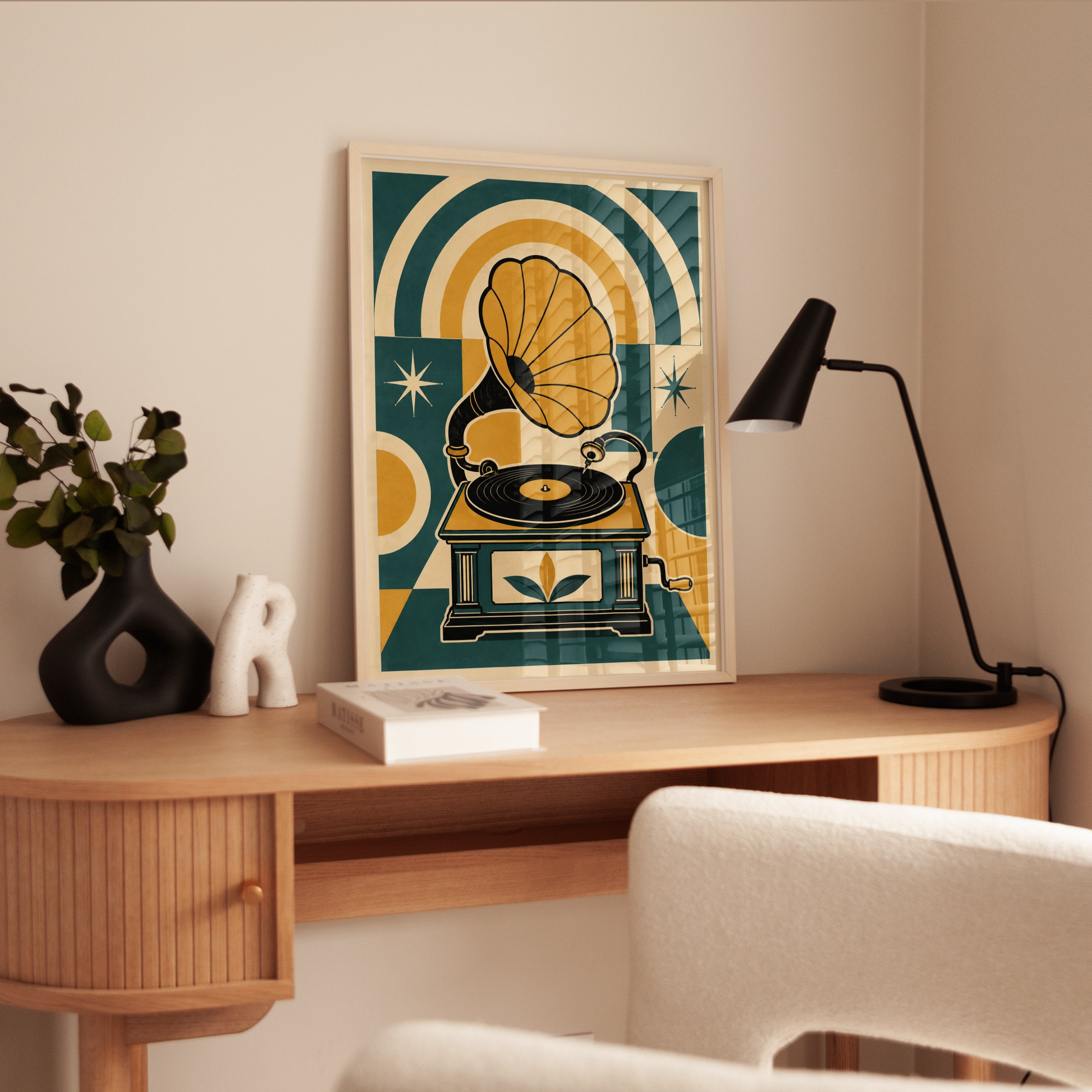Gramophone Wall Art – Vintage Music Poster - interior